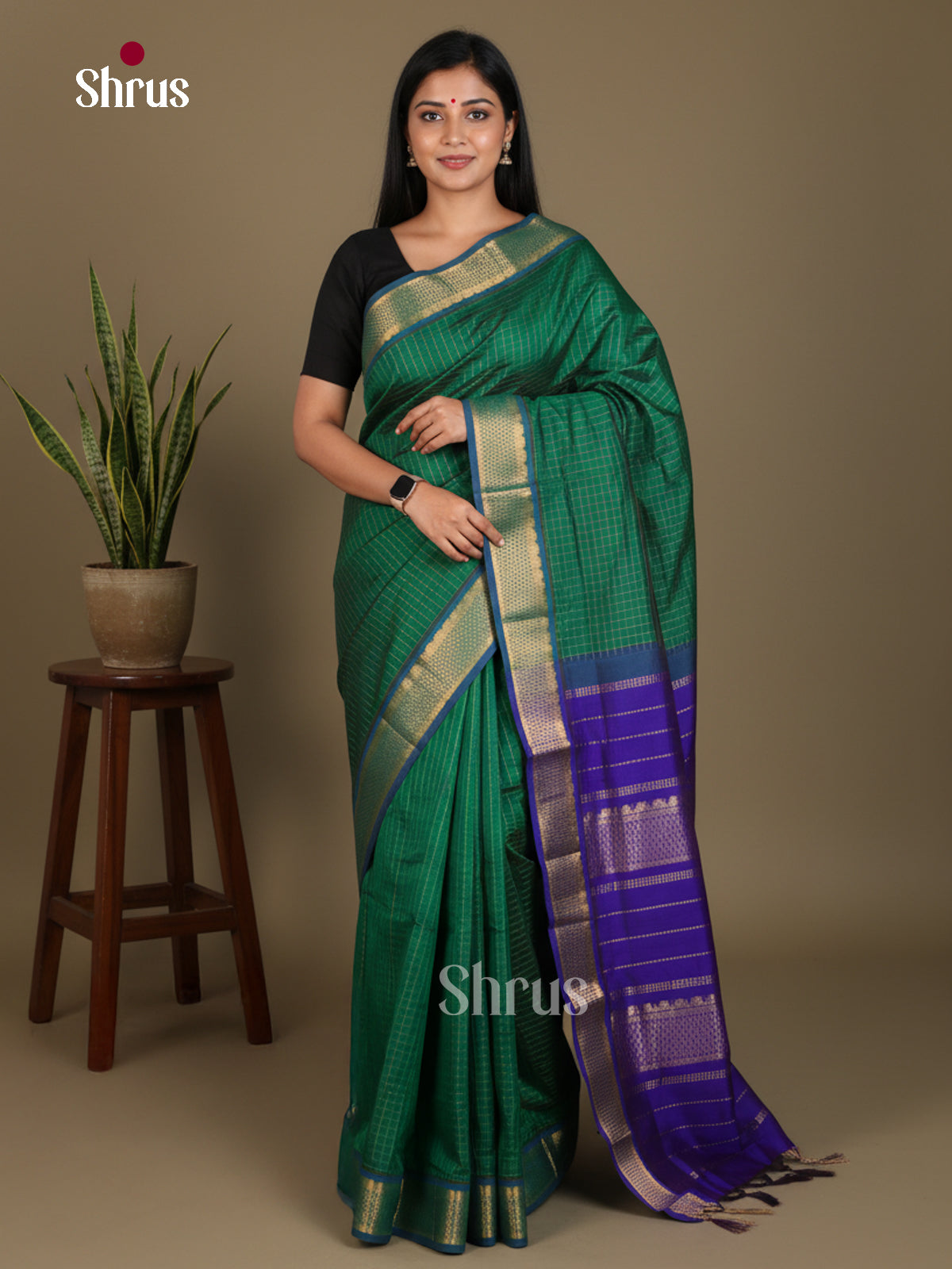 Silkcotton-Halfpure 9Yards Saree - EES16210 - Shop on Shrus.com