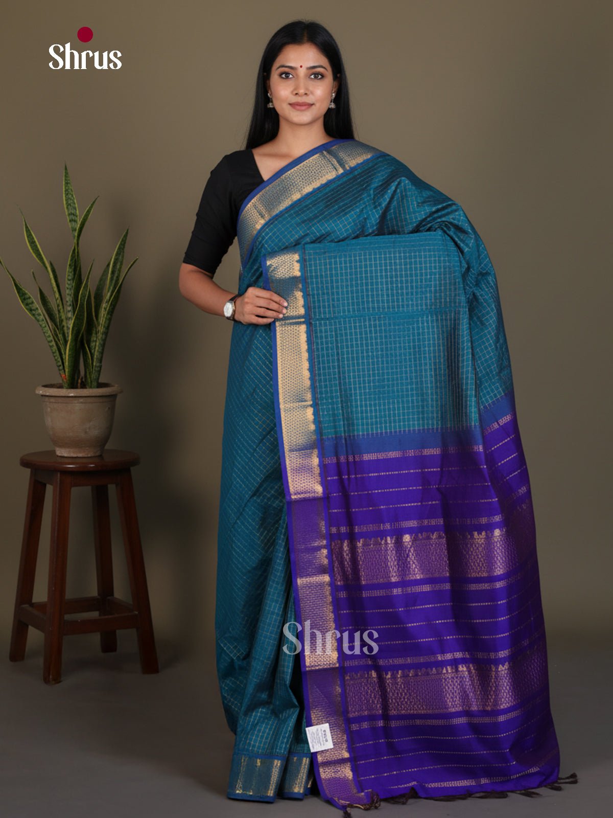 Silkcotton-Halfpure 9Yards Saree - EES16212 - Shop on Shrus.com
