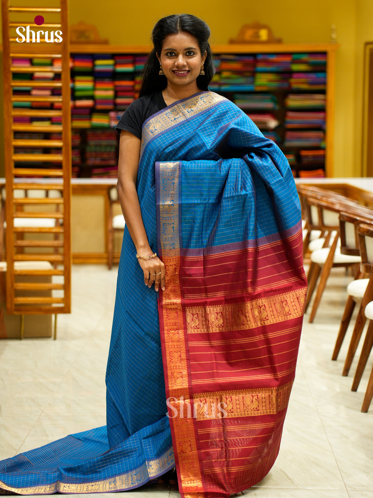 Silkcotton-halfpure Saree - EES16249
