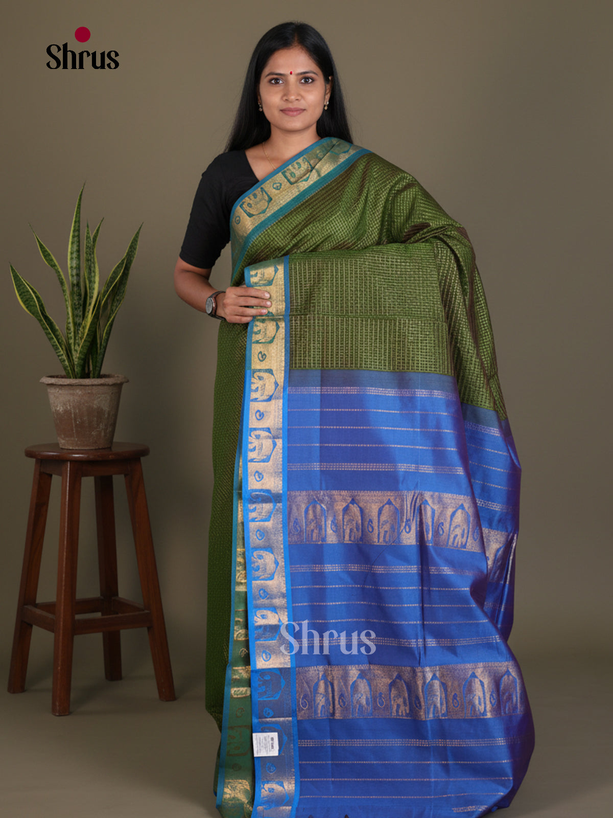 Silkcotton-Halfpure 9Yards Saree - EES16254 - Shop on Shrus.com
