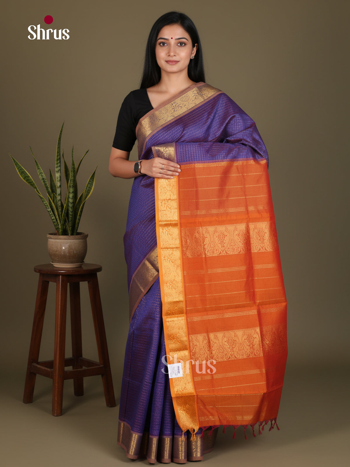 Silkcotton-halfpure Saree - EES16336 - Shop on Shrus.com