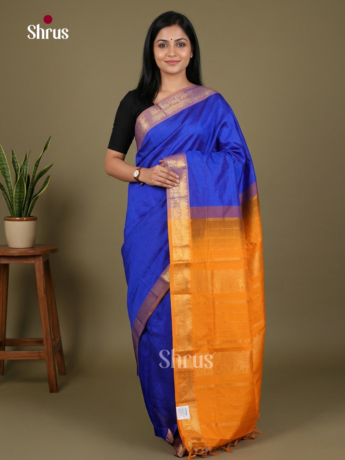 Silkcotton-halfpure Saree - EES16358 - Shop on Shrus.com
