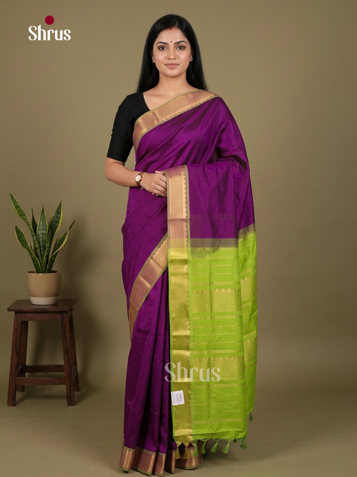 Silkcotton-halfpure Saree - EES16380 - Shop on Shrus.com