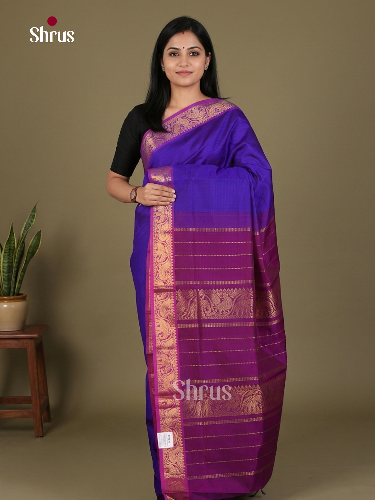 Silkcotton-halfpure Saree - EES16386 - Shop on Shrus.com