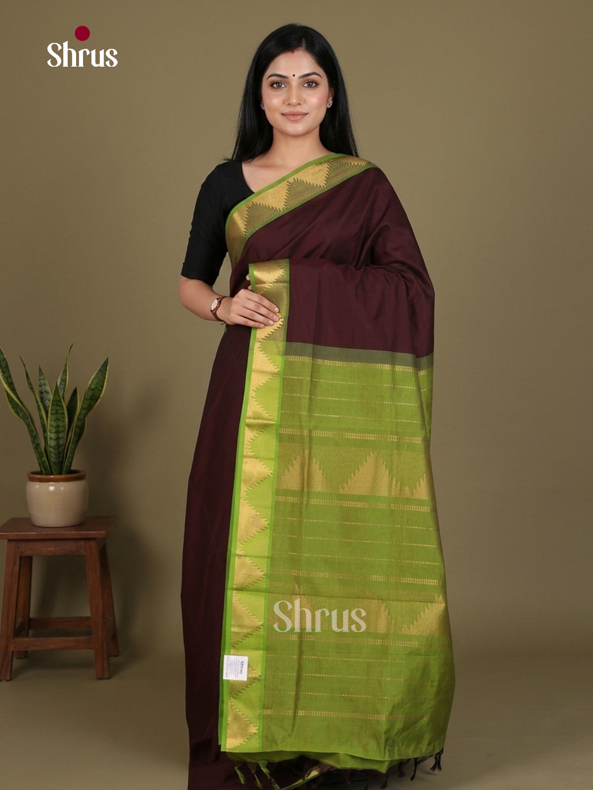 Silkcotton-halfpure Saree - EES16389 - Shop on Shrus.com