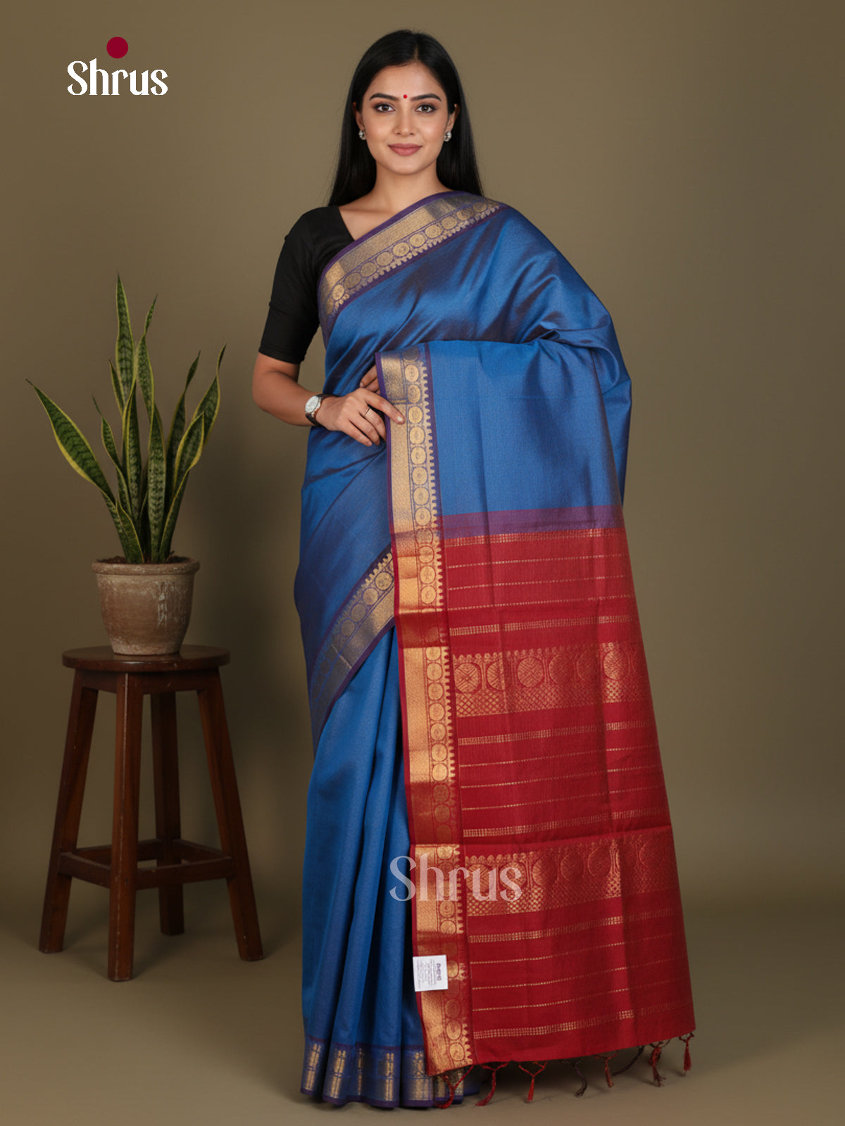 Silkcotton-halfpure Saree - EES16445 - Shop on Shrus.com