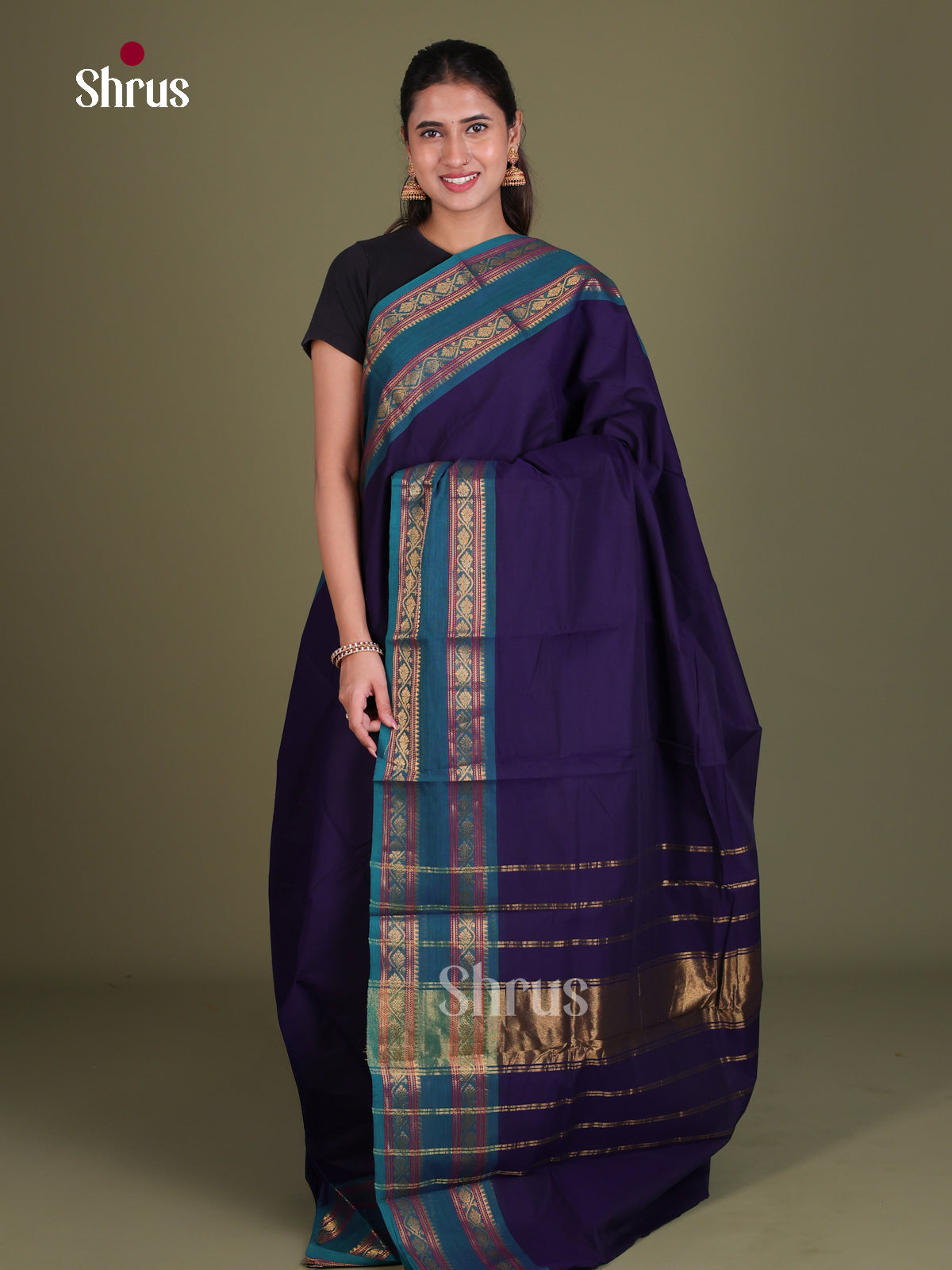 Chettinad Cotton Saree - EES18077 - Shop on Shrus.com