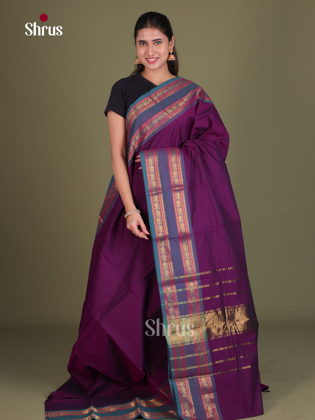 Chettinad Cotton Saree - EES18078 - Shop on Shrus.com