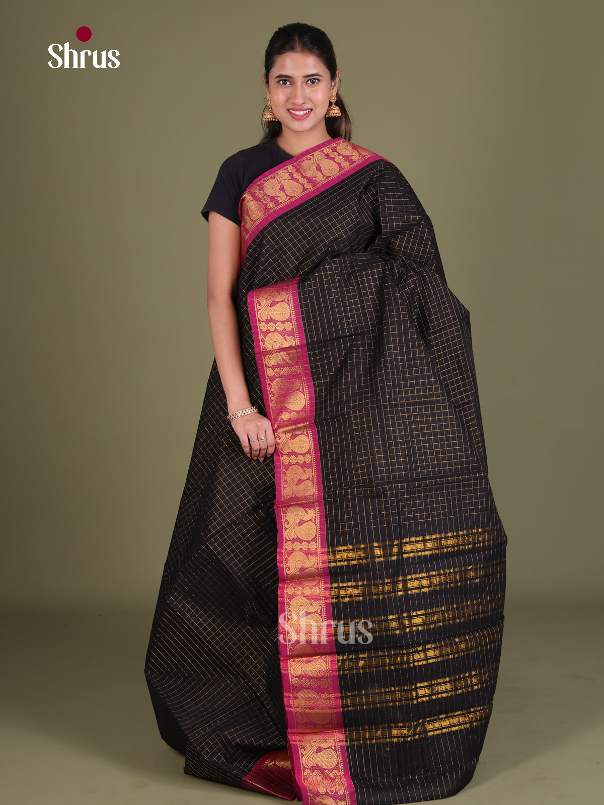 Sungudi Cotton Saree - EES18085 - Shop on Shrus.com