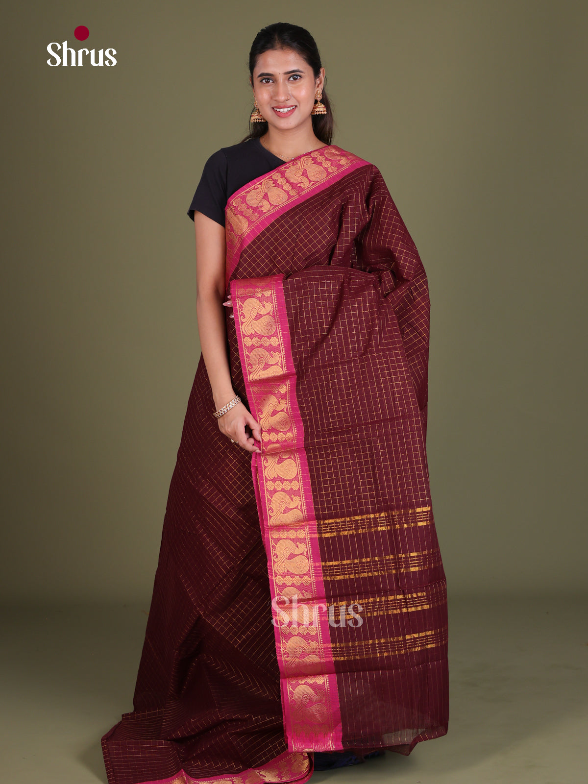Sungudi Cotton Saree - EES18089 - Shop on Shrus.com