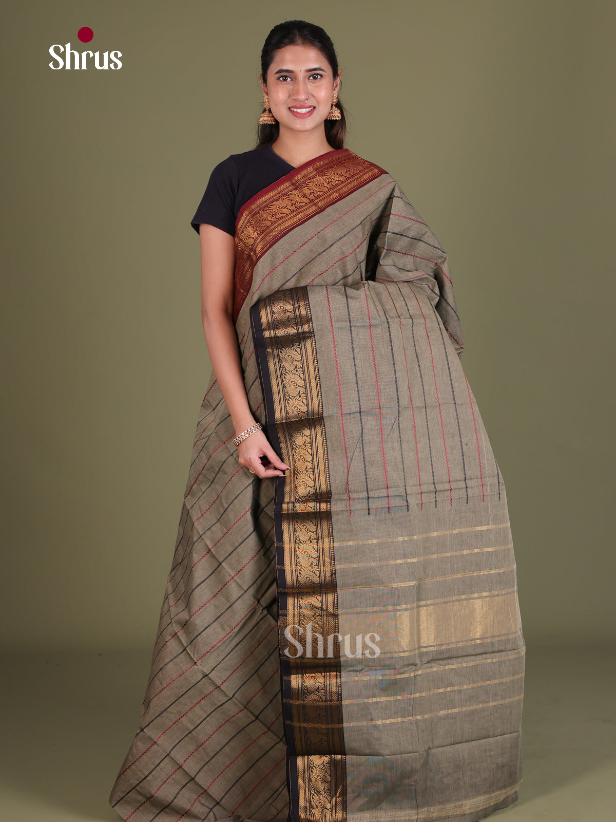 Chettinad Cotton Saree - EES18155 - Shop on Shrus.com