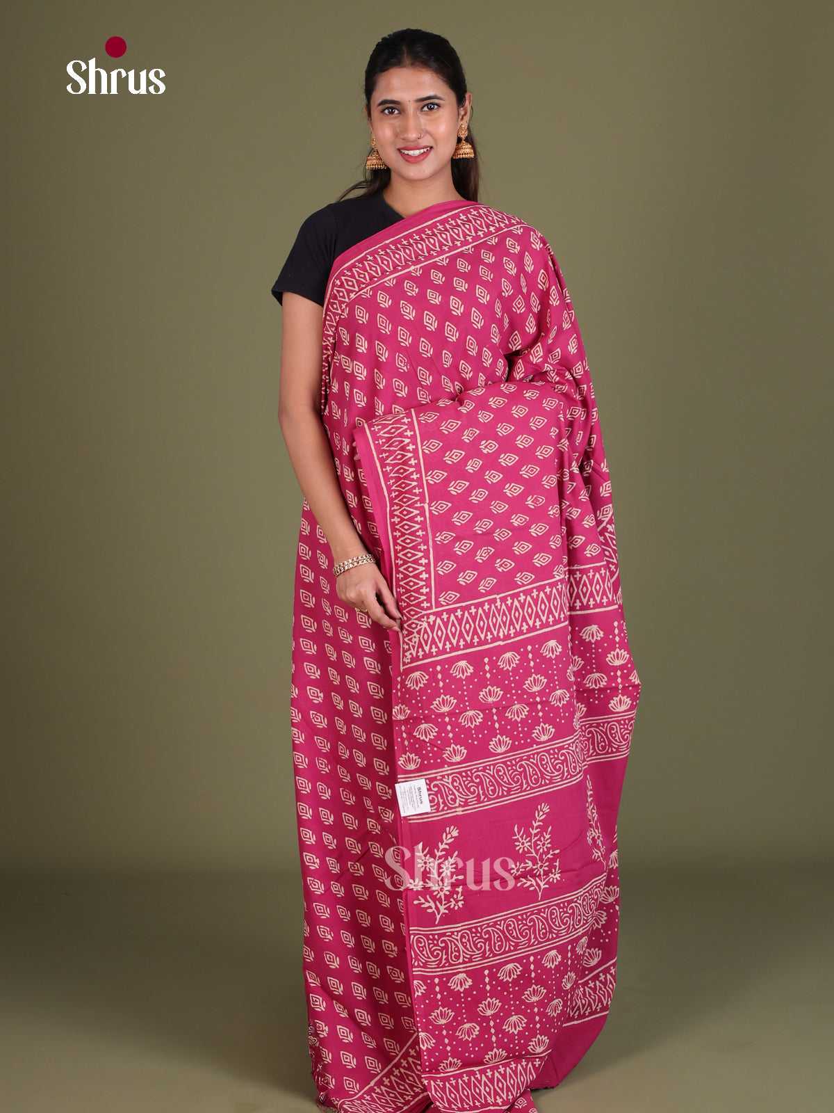 Jaipur cotton Saree - EES19004 - Shop on Shrus.com