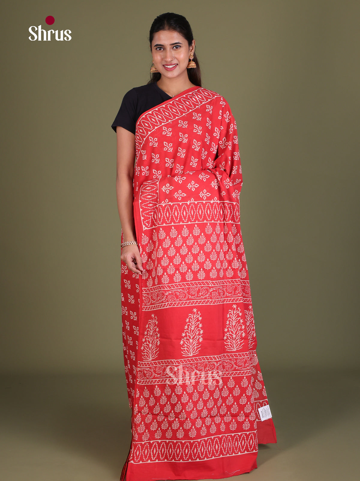 Jaipur cotton Saree - EES19011 - Shop on Shrus.com