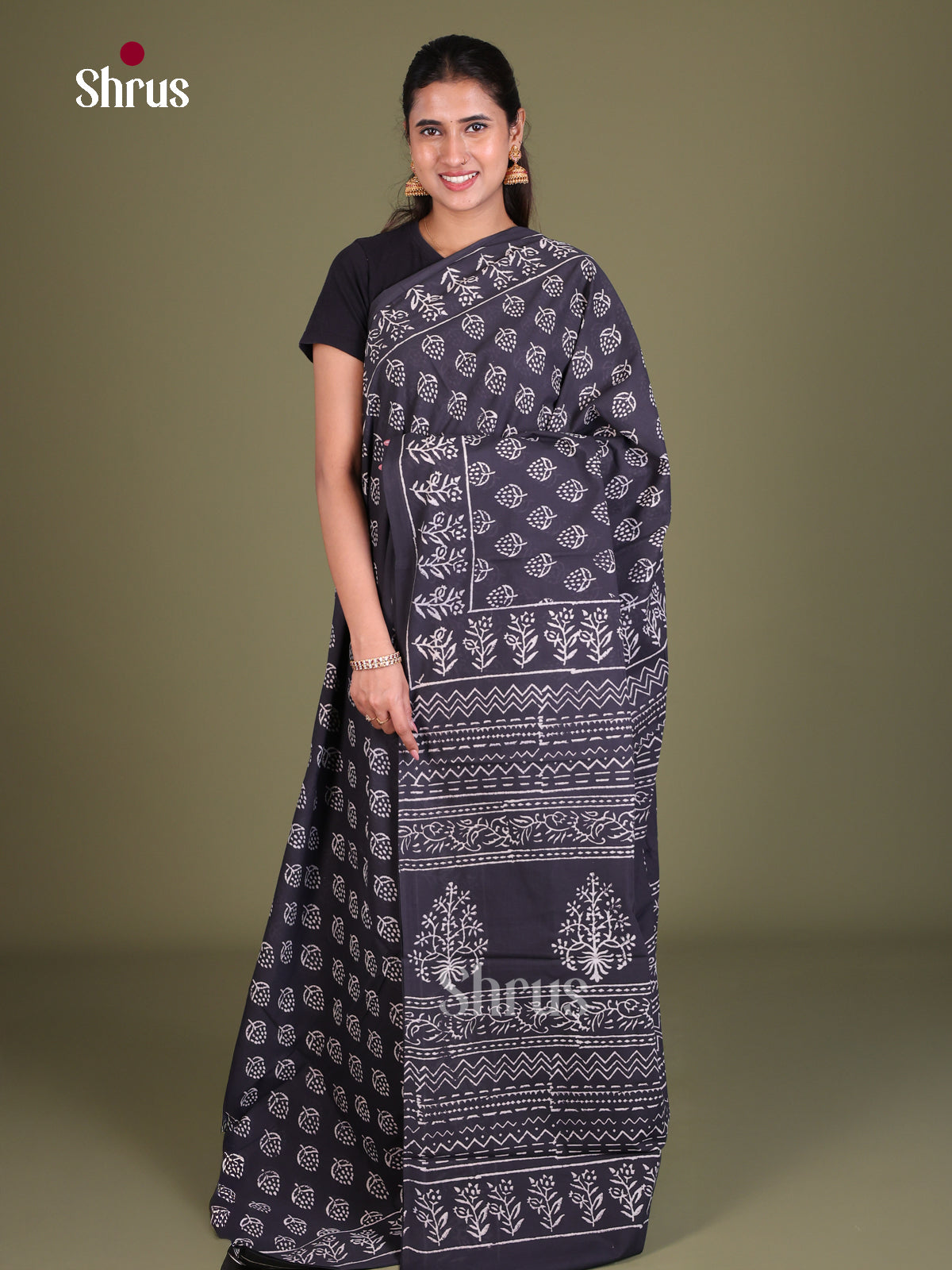 Jaipur cotton Saree - EES19021 - Shop on Shrus.com