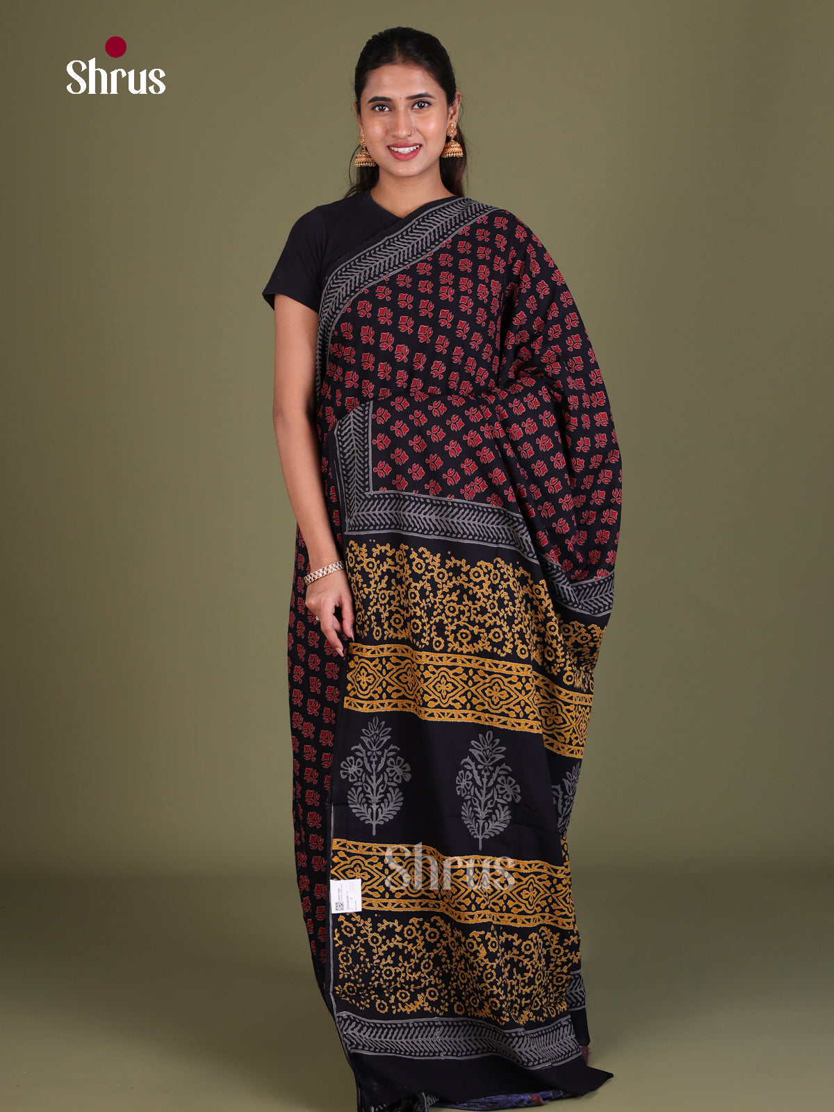 Jaipur cotton Saree - EES19035 - Shop on Shrus.com