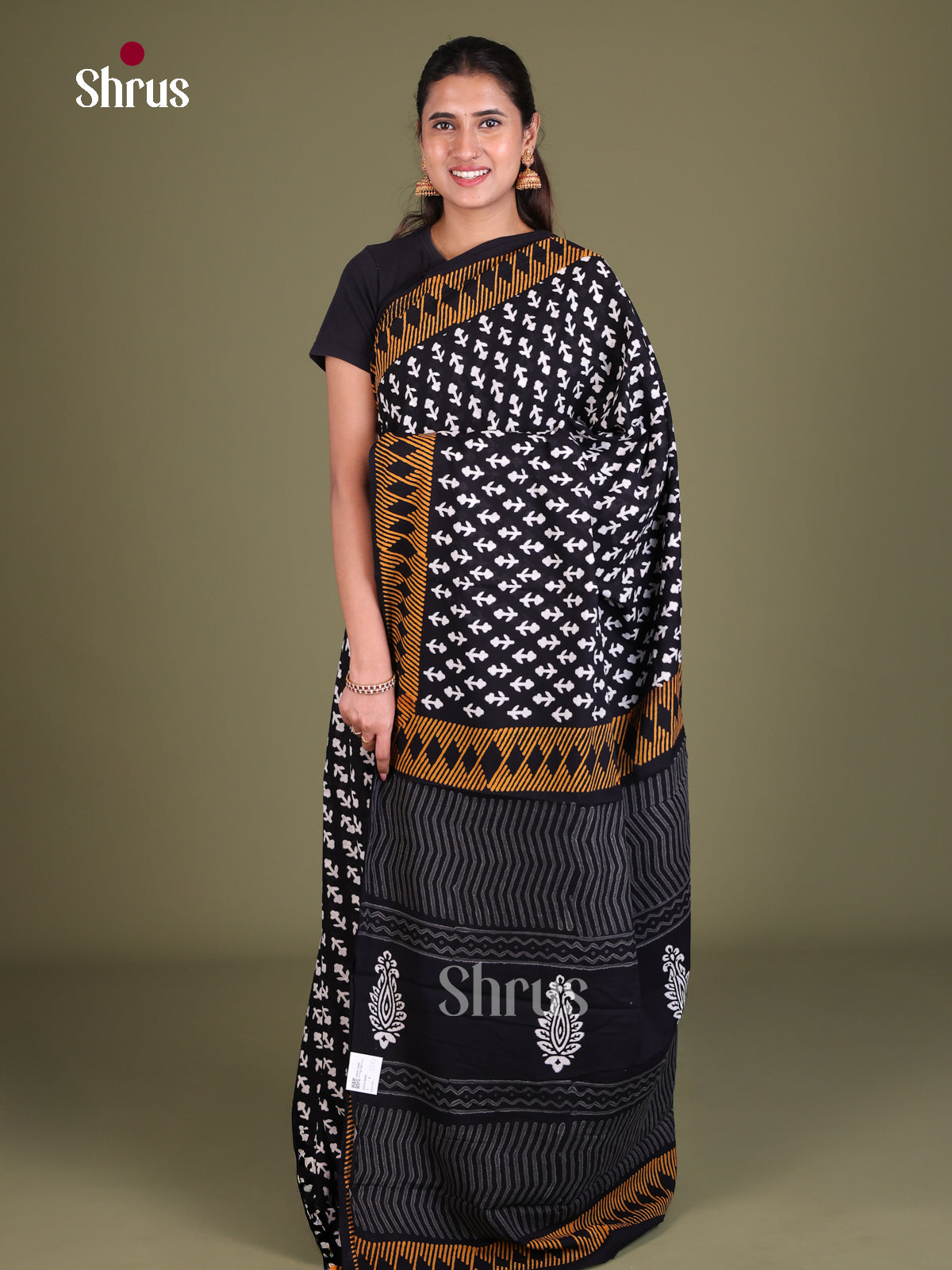 Jaipur cotton Saree - EES19045 - Shop on Shrus.com