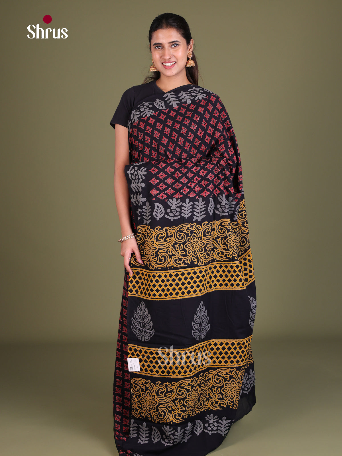 Jaipur cotton Saree - EES19048 - Shop on Shrus.com