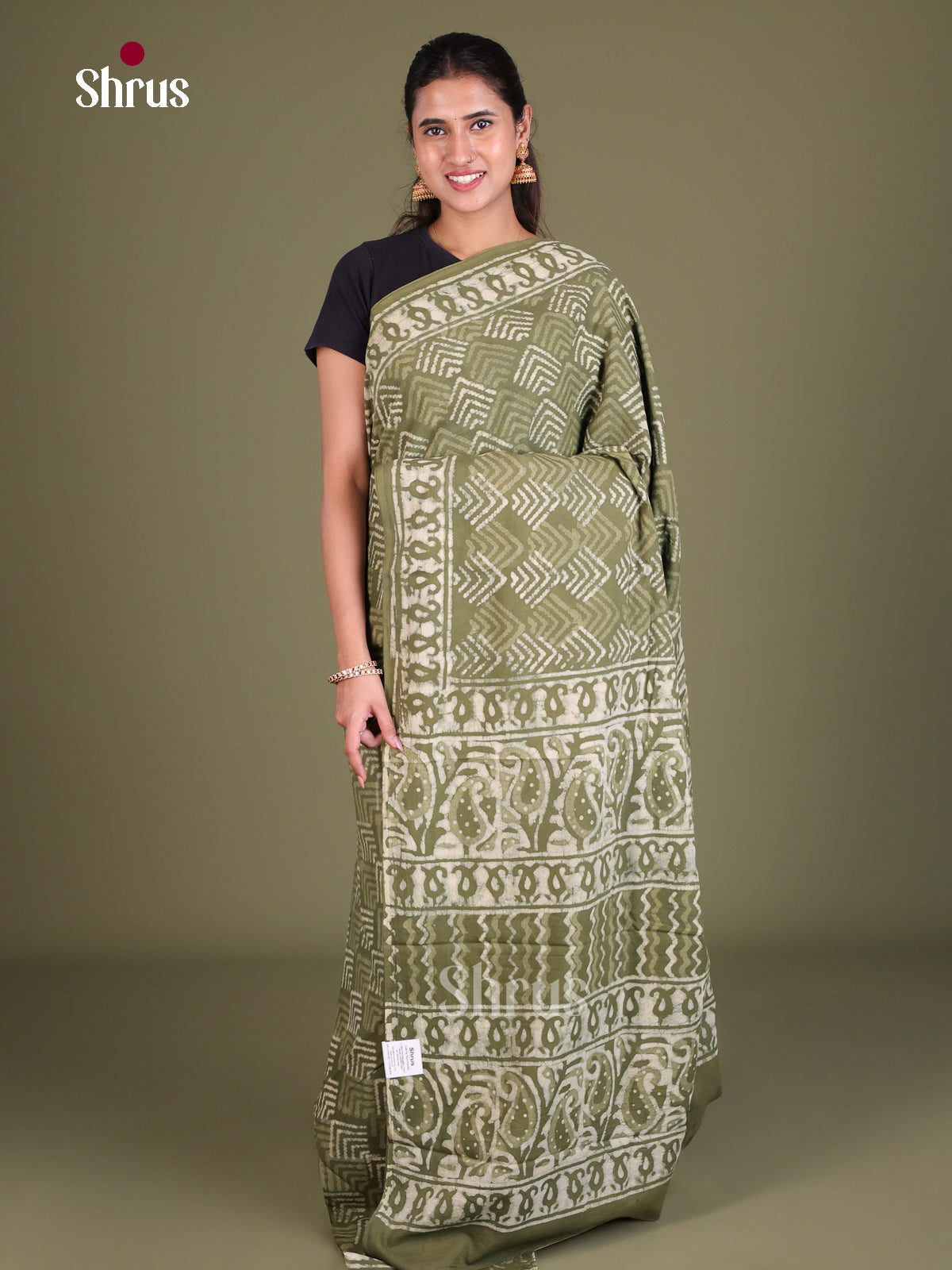 Jaipur cotton Saree - EES19063 - Shop on Shrus.com
