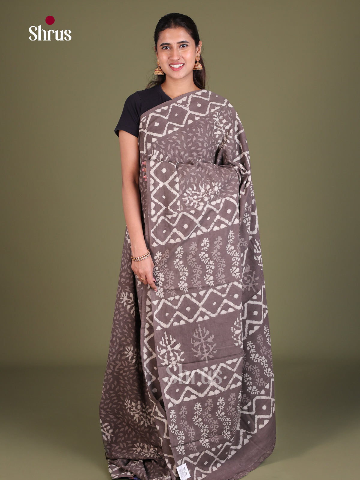 Jaipur cotton Saree - EES19065 - Shop on Shrus.com