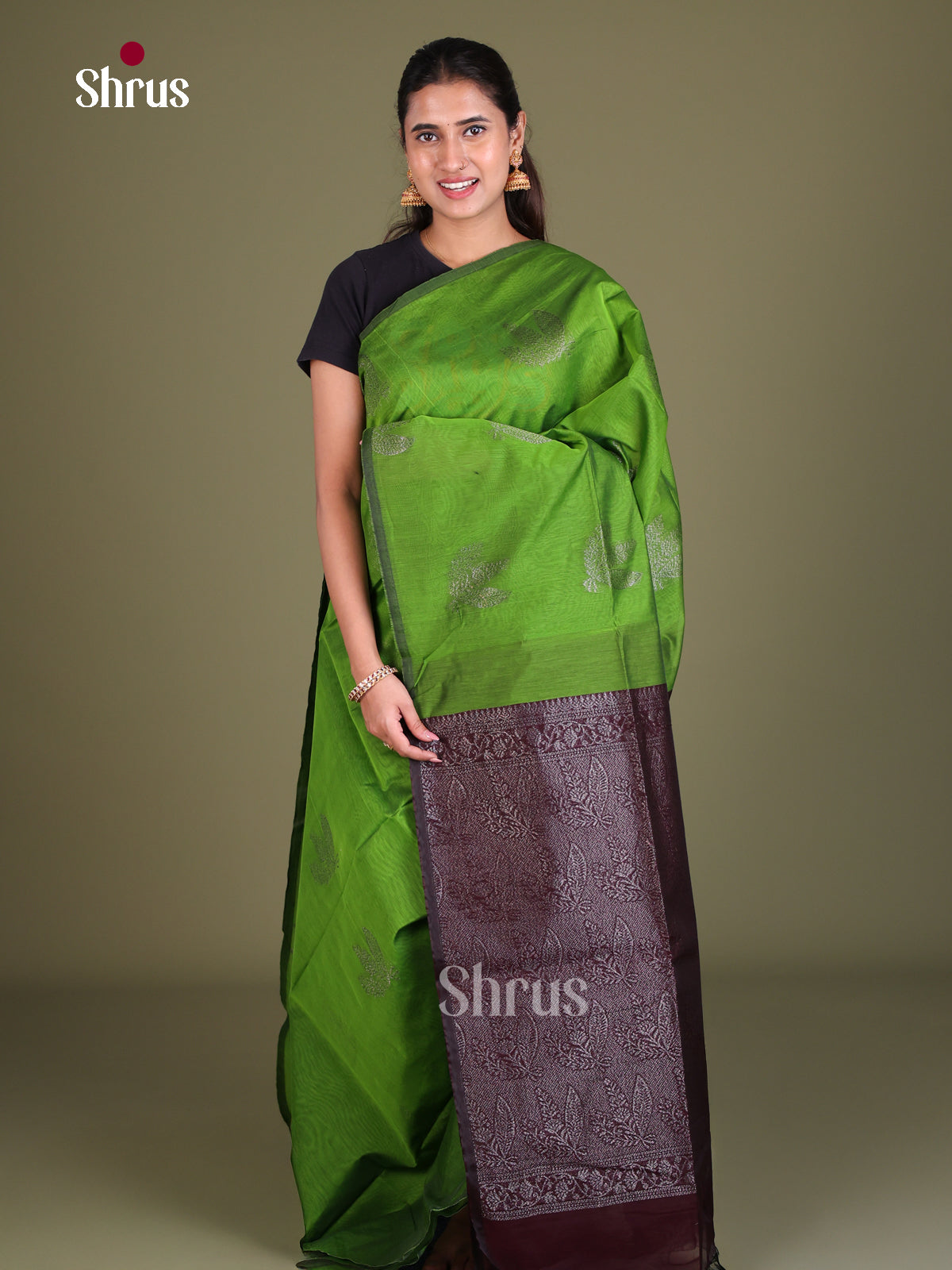Semi Silkcotton Saree - EES19215 - Shop on Shrus.com