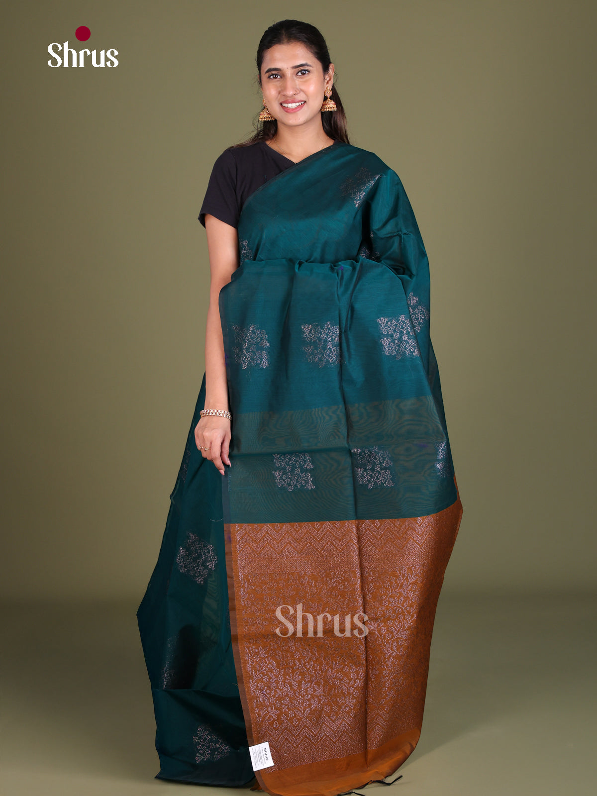 Semi Silkcotton Saree - EES19279 - Shop on Shrus.com