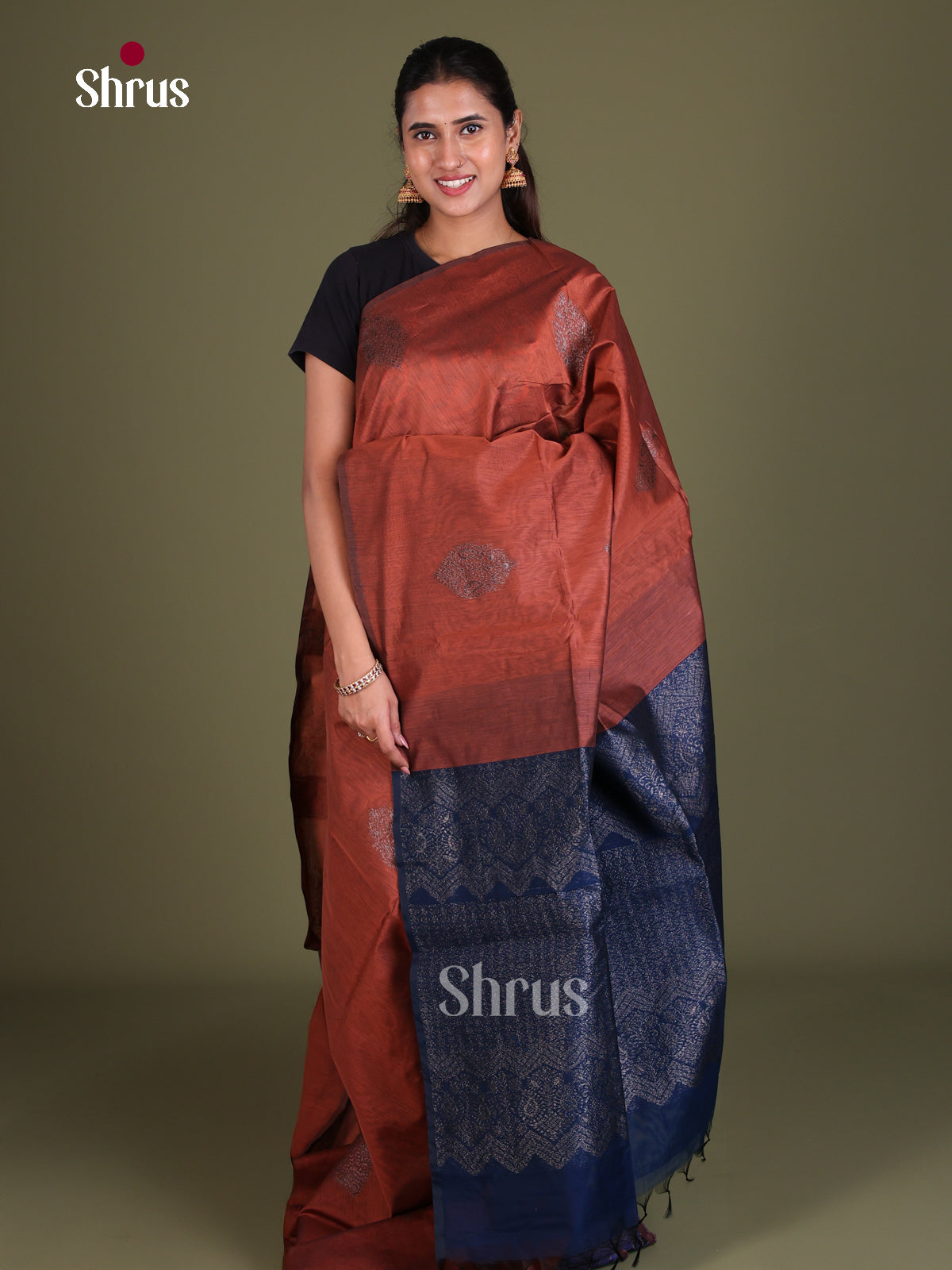 Semi Silkcotton Saree - EES19282 - Shop on Shrus.com