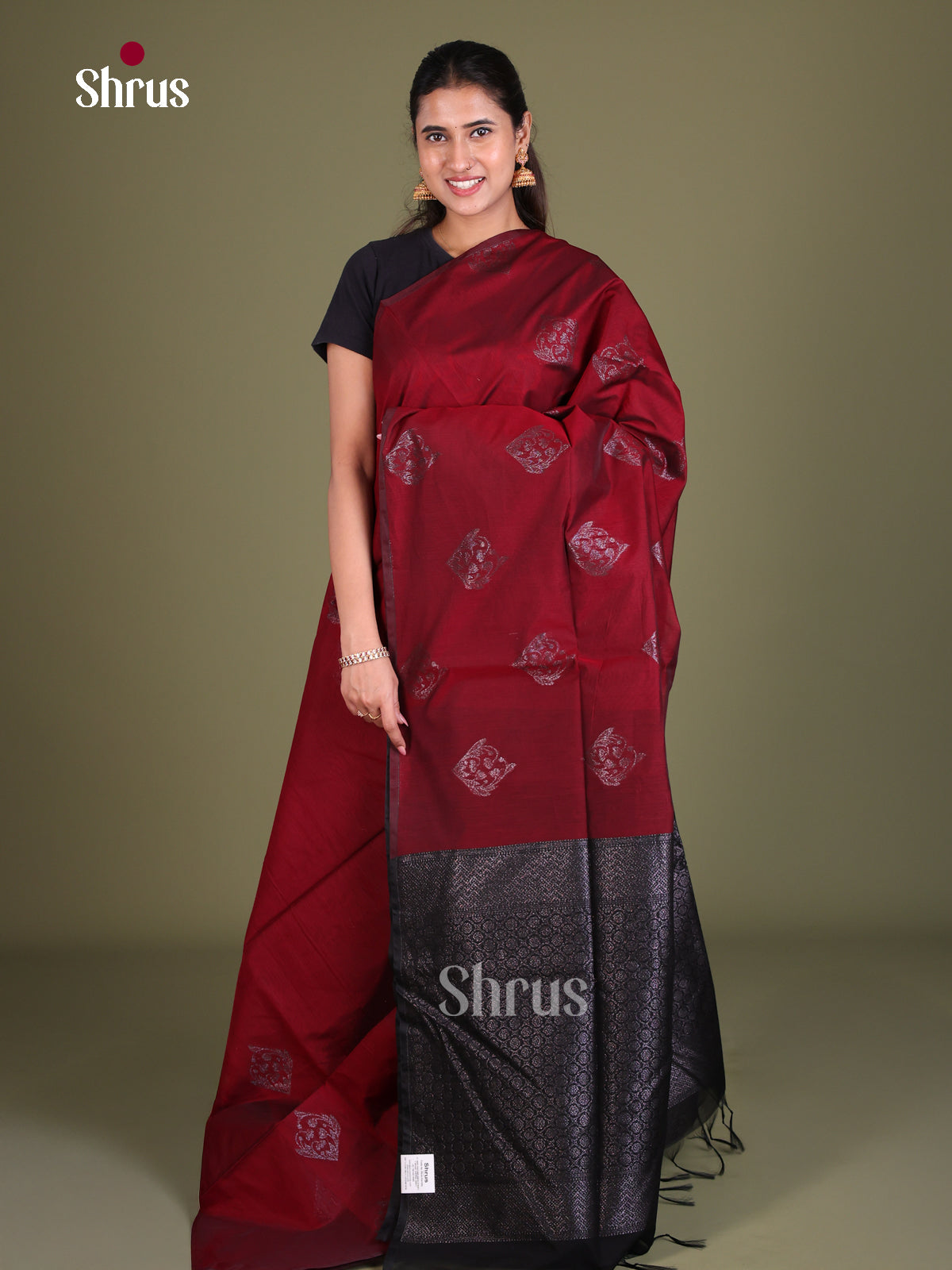 Semi Silkcotton Saree - EES19285 - Shop on Shrus.com