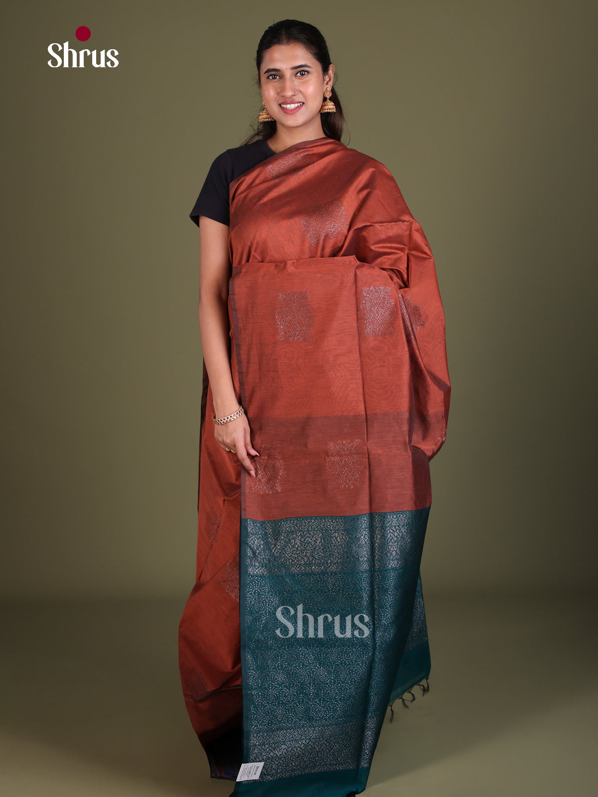 Semi Silkcotton Saree - EES19287 - Shop on Shrus.com