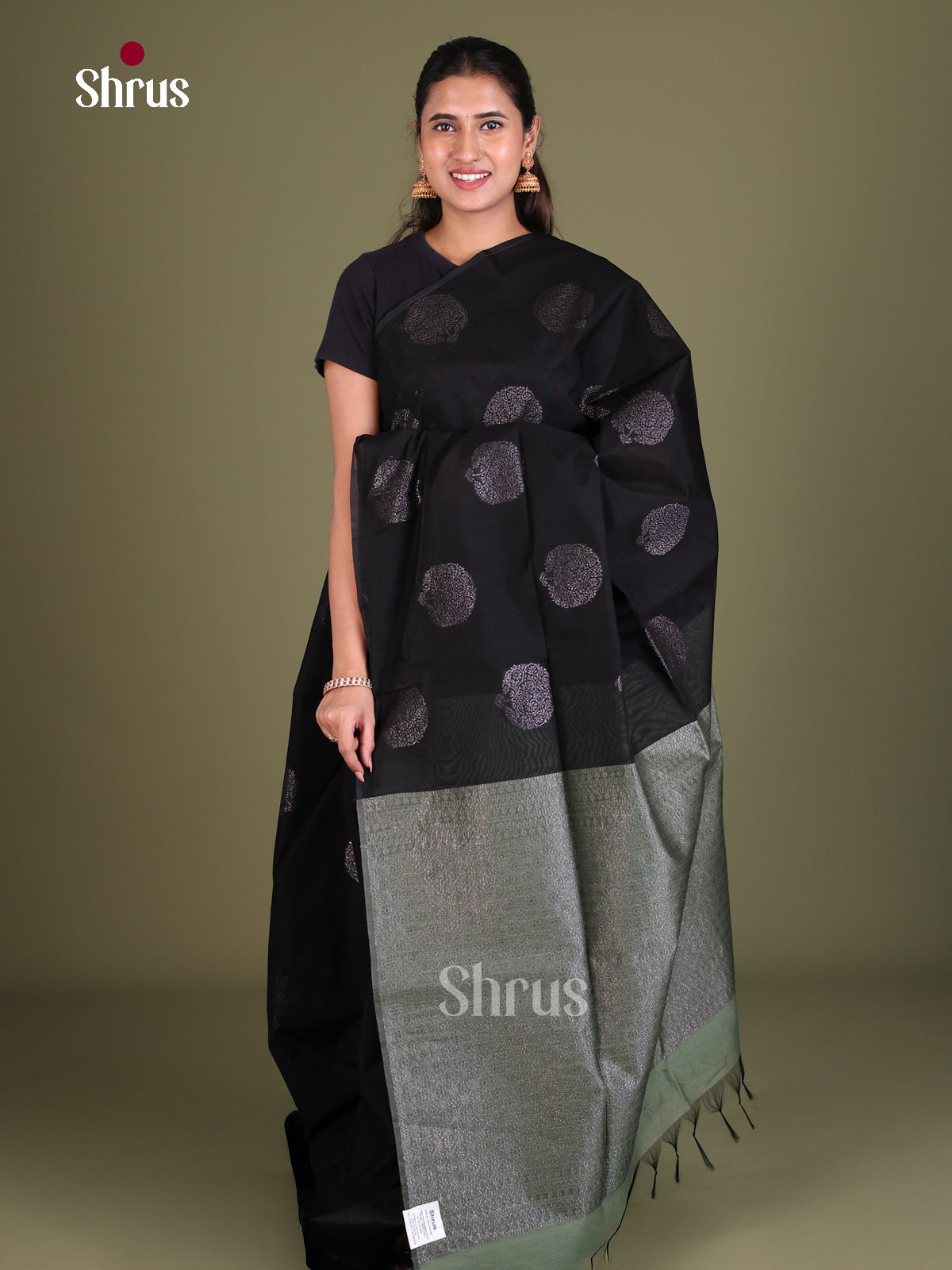 Semi Silkcotton Saree - EES19288 - Shop on Shrus.com