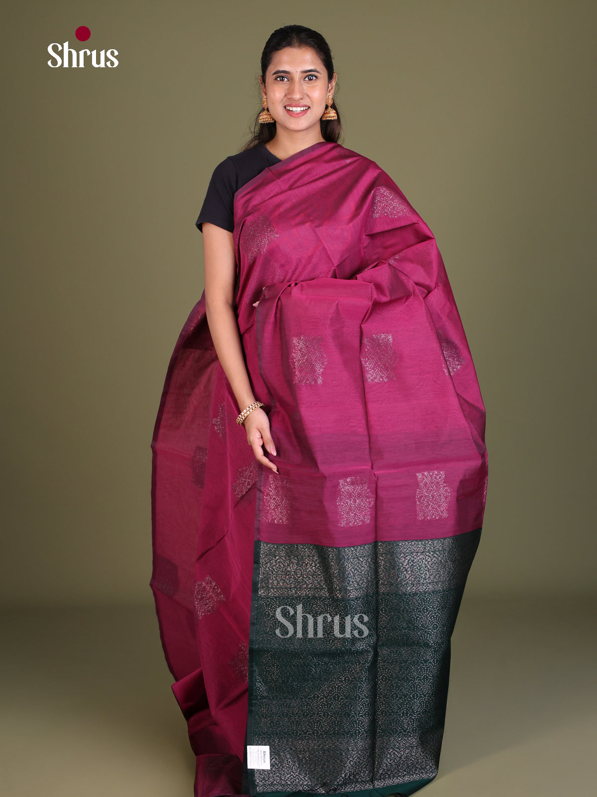 Semi Silkcotton Saree - EES19289 - Shop on Shrus.com