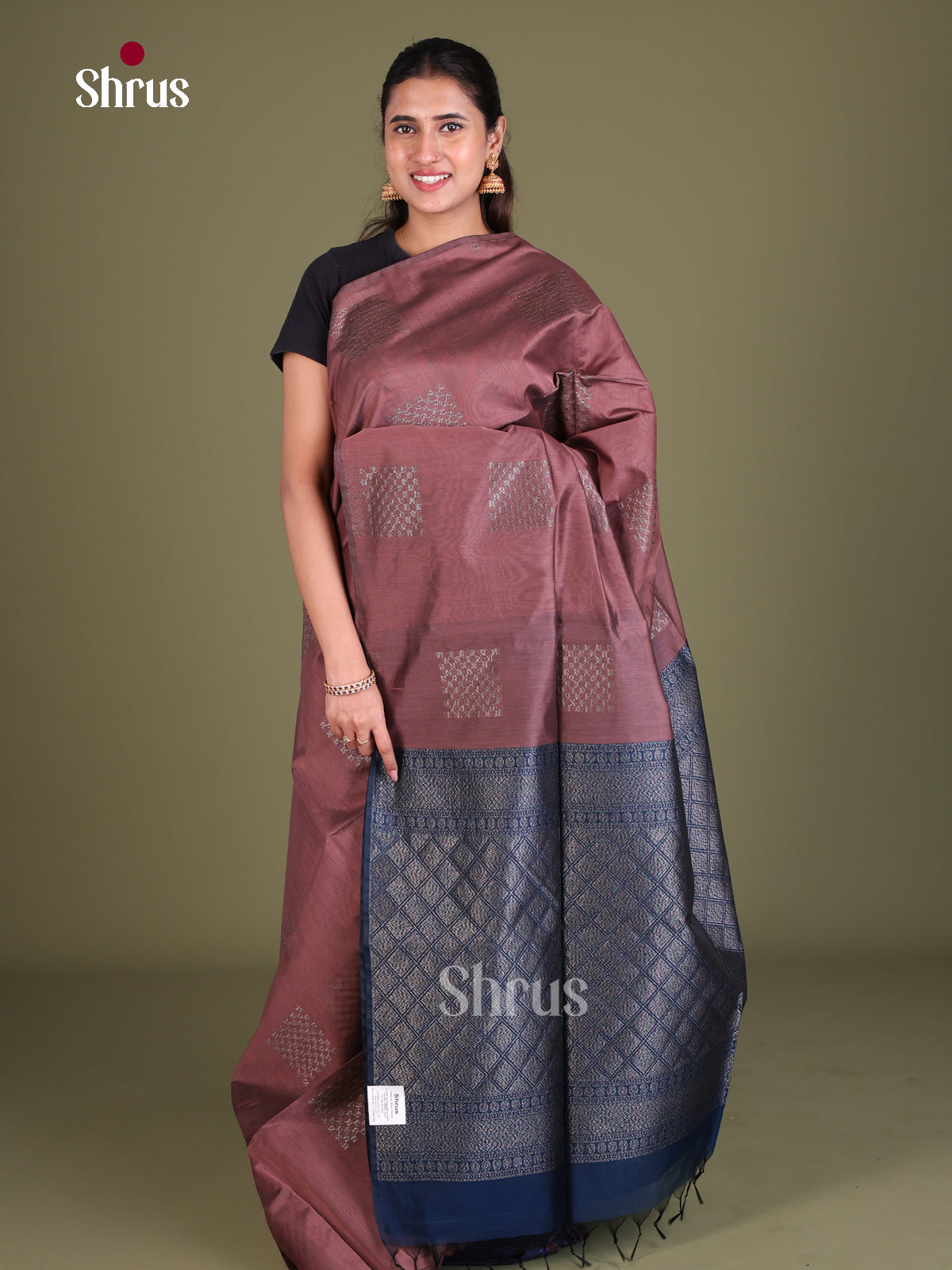 Semi Silkcotton Saree - EES19293 - Shop on Shrus.com