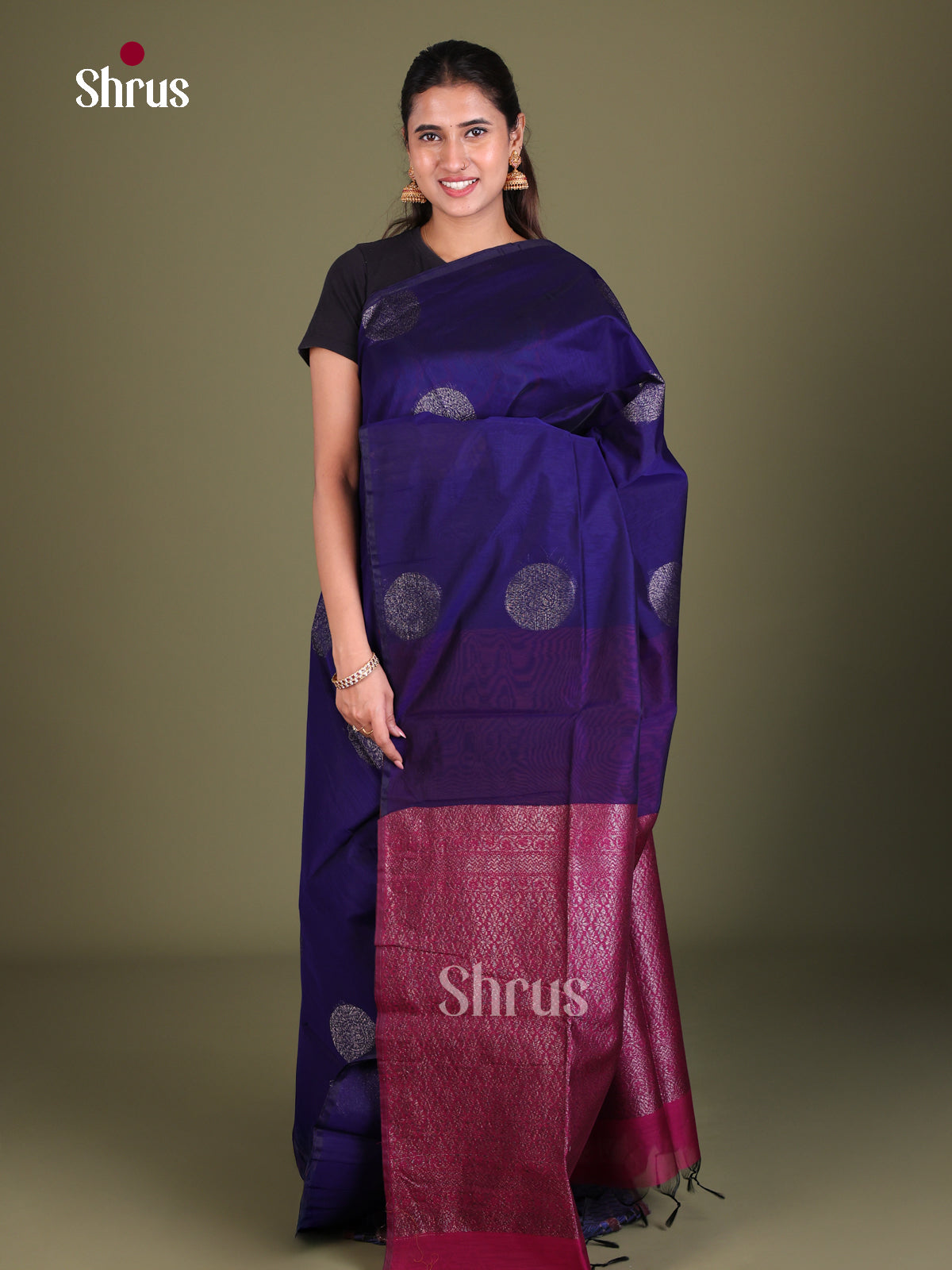 Semi Silkcotton Saree - EES19301 - Shop on Shrus.com