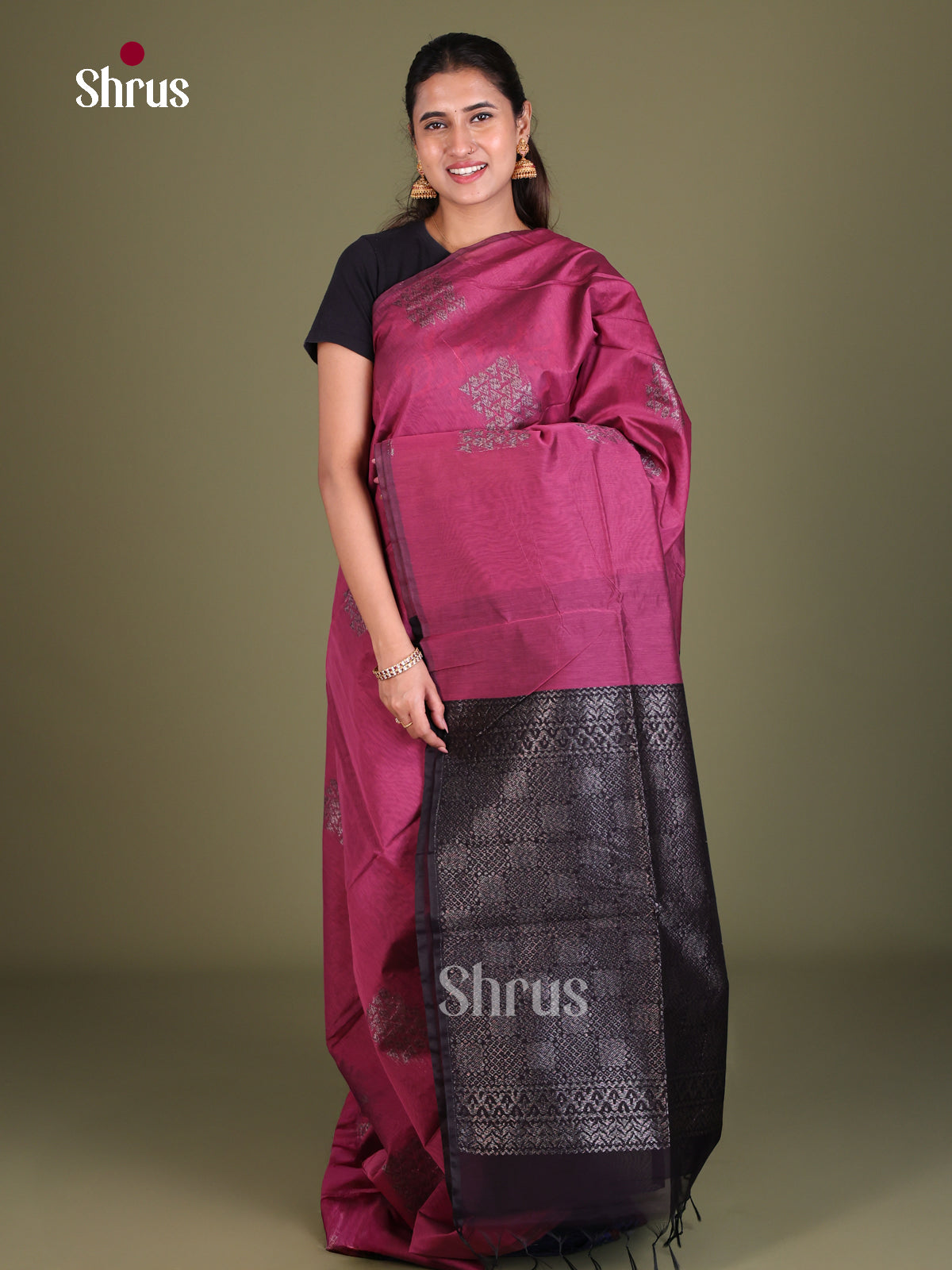 Semi Silkcotton Saree - EES19307 - Shop on Shrus.com