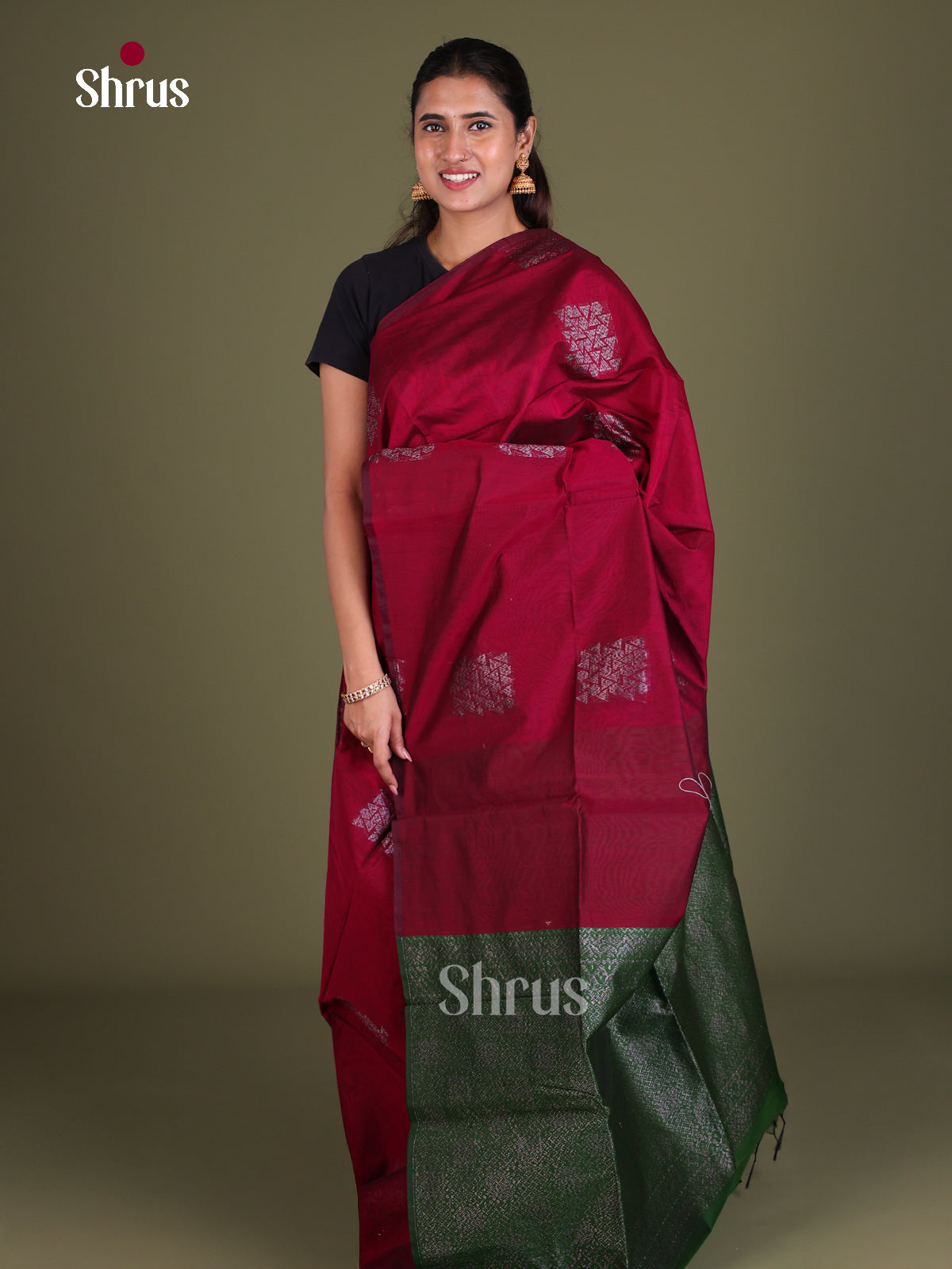 Semi Silkcotton Saree - EES19310 - Shop on Shrus.com