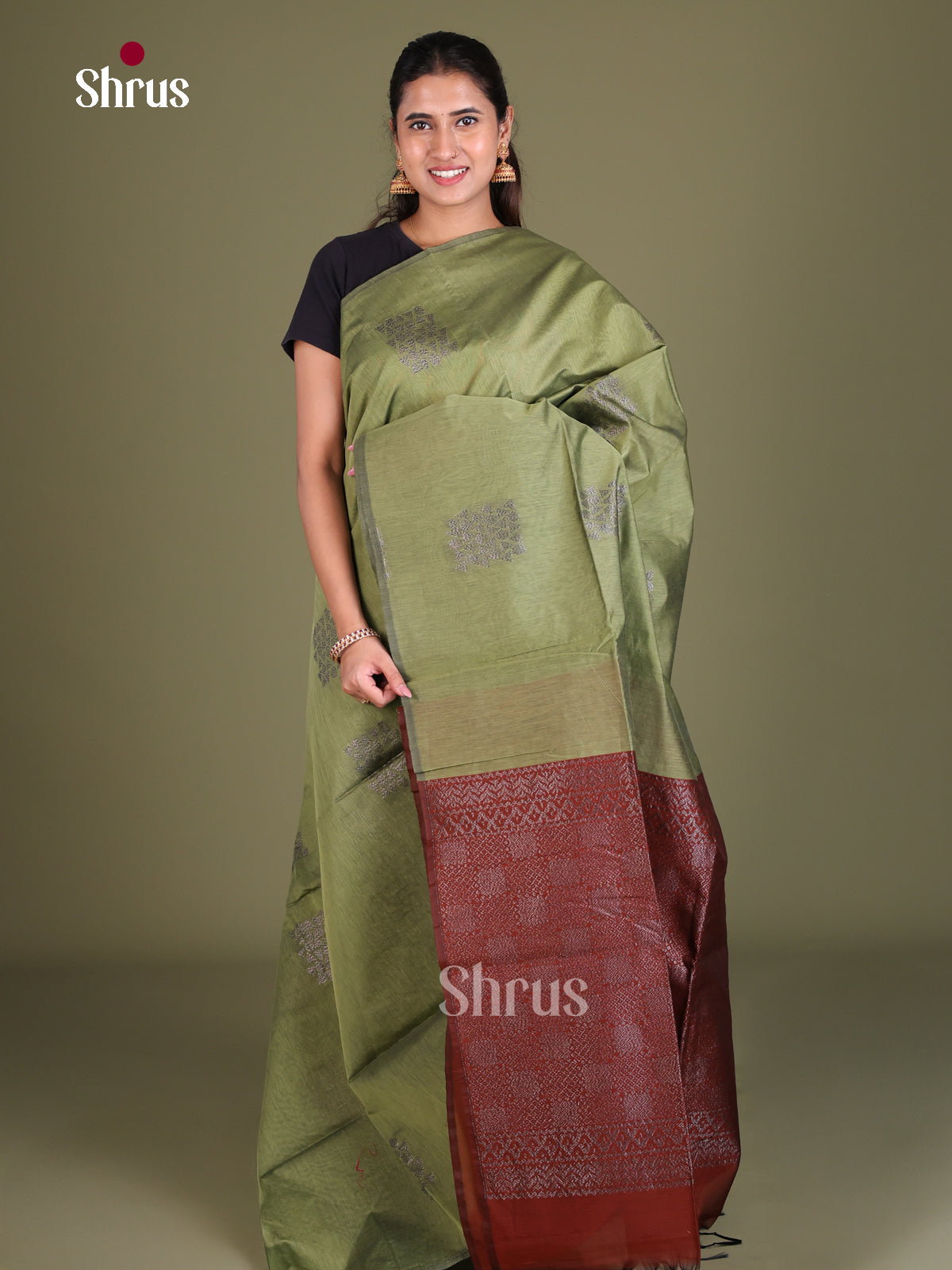 Semi Silkcotton Saree - EES19312 - Shop on Shrus.com