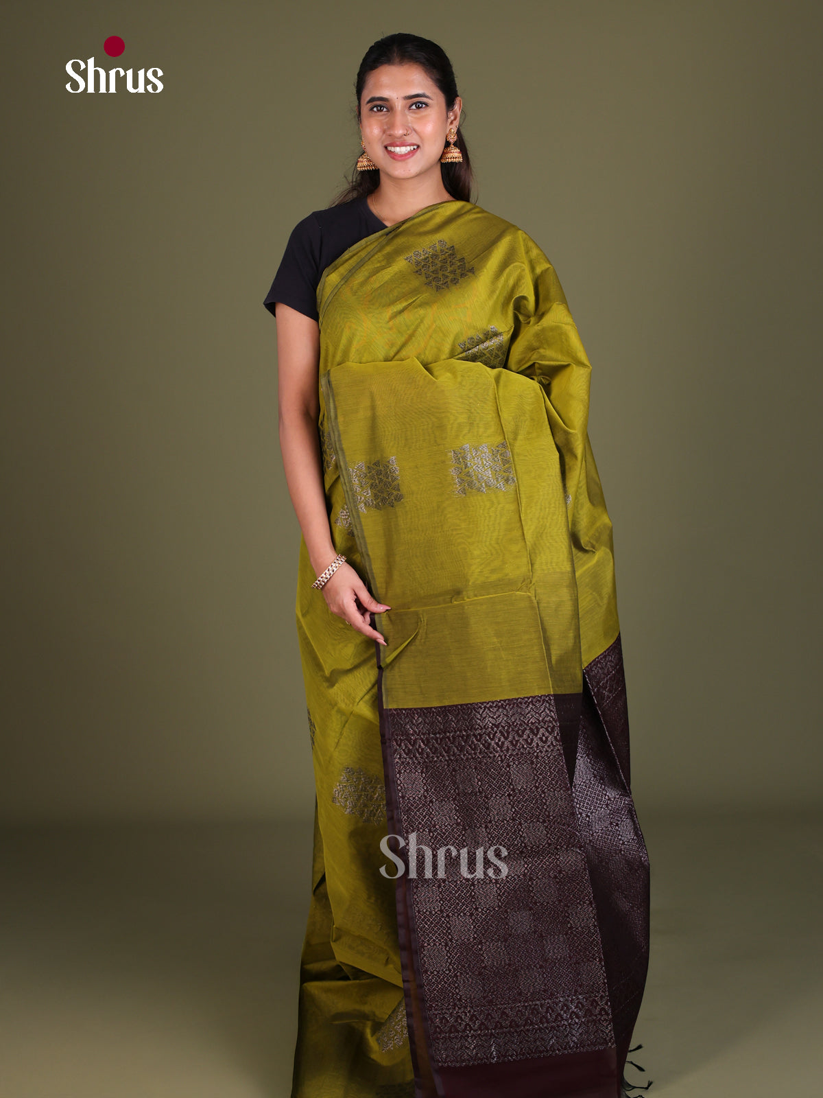 Semi Silkcotton Saree - EES19313 - Shop on Shrus.com