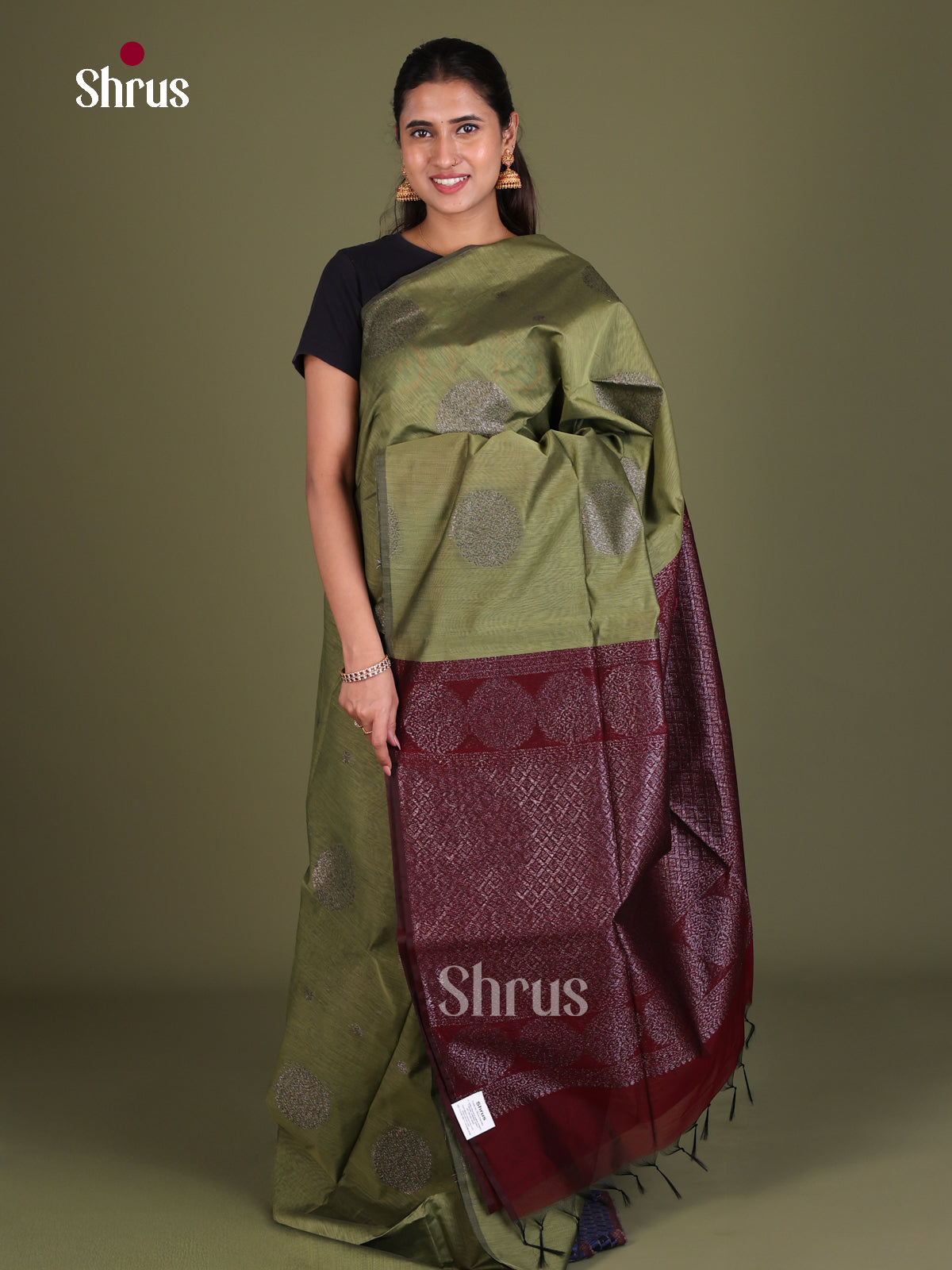 Semi Silkcotton Saree - EES19326 - Shop on Shrus.com