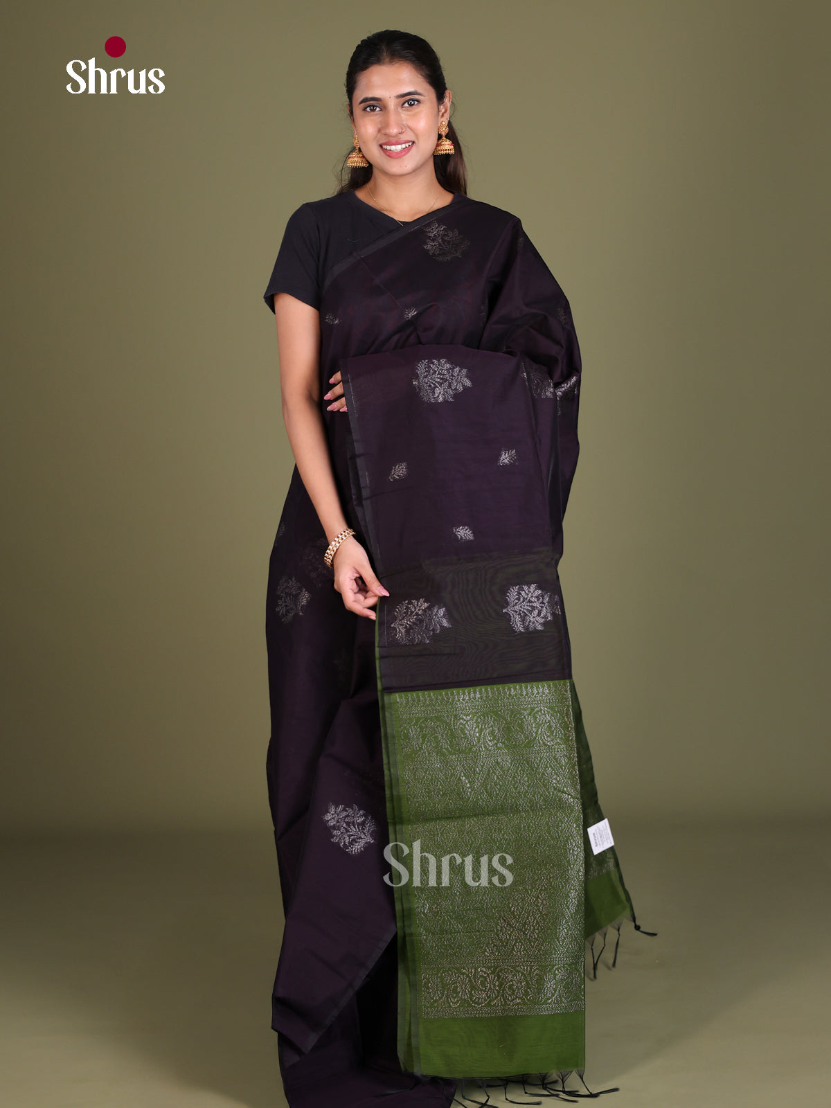 Semi Silkcotton Saree - EES19328 - Shop on Shrus.com