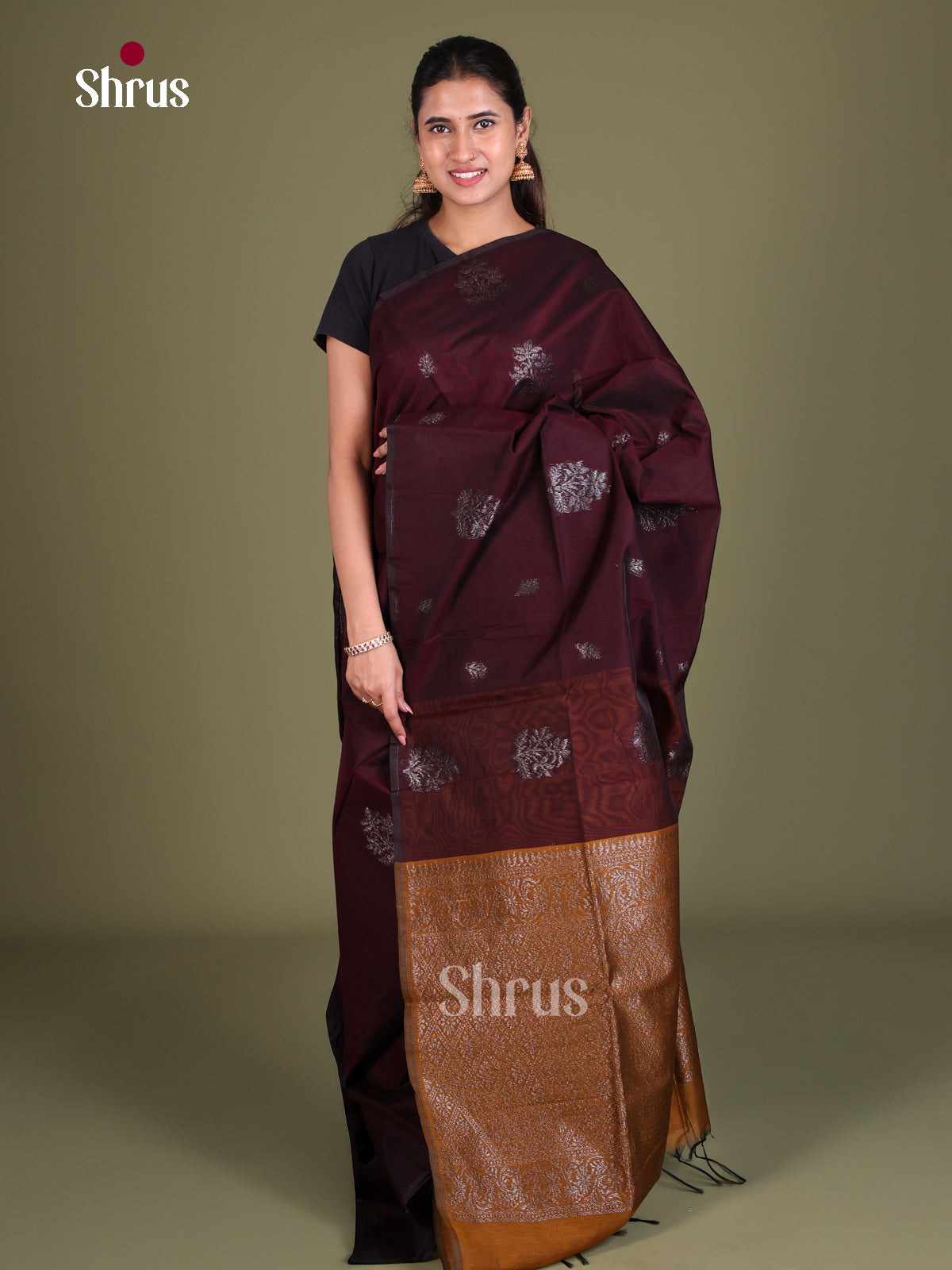 Semi Silkcotton Saree - EES19331 - Shop on Shrus.com
