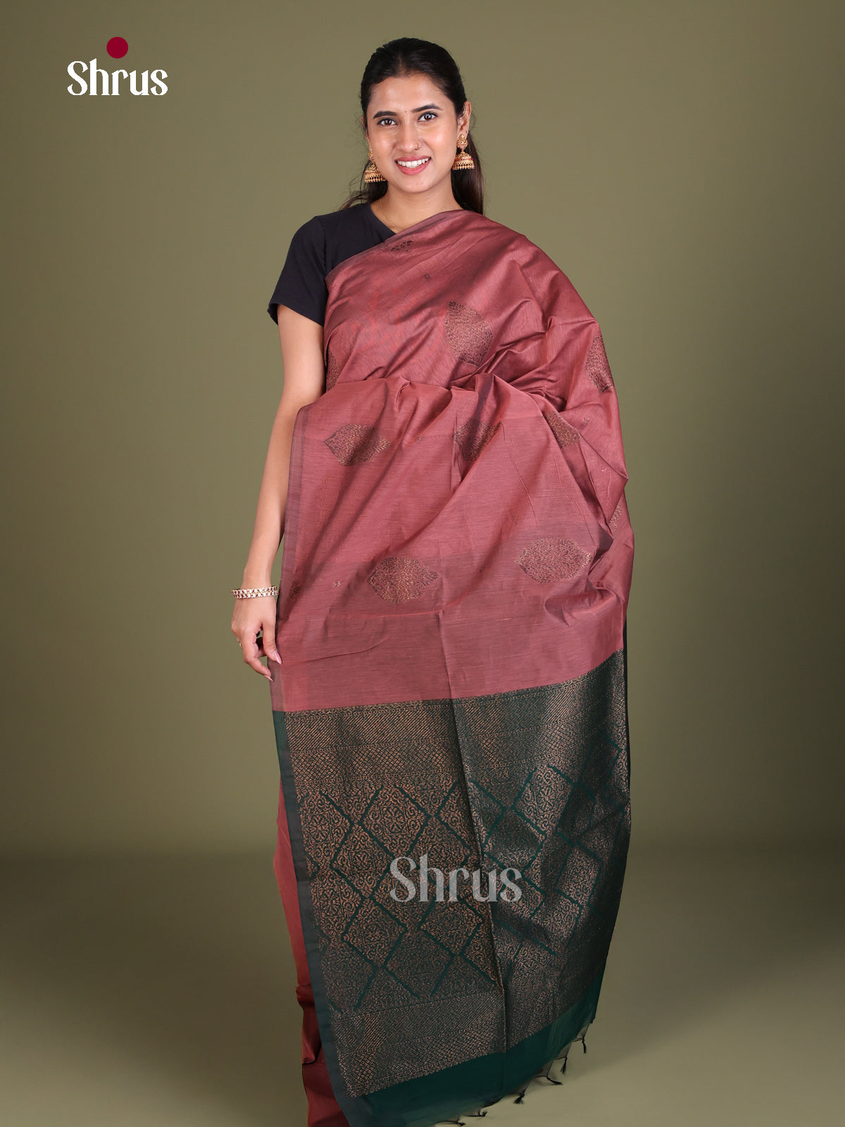 Semi Silkcotton Saree - EES19333 - Shop on Shrus.com