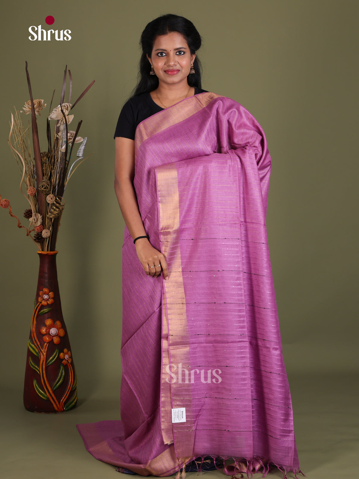 Semi Tussar Saree - EES21266 - Shop on Shrus.com