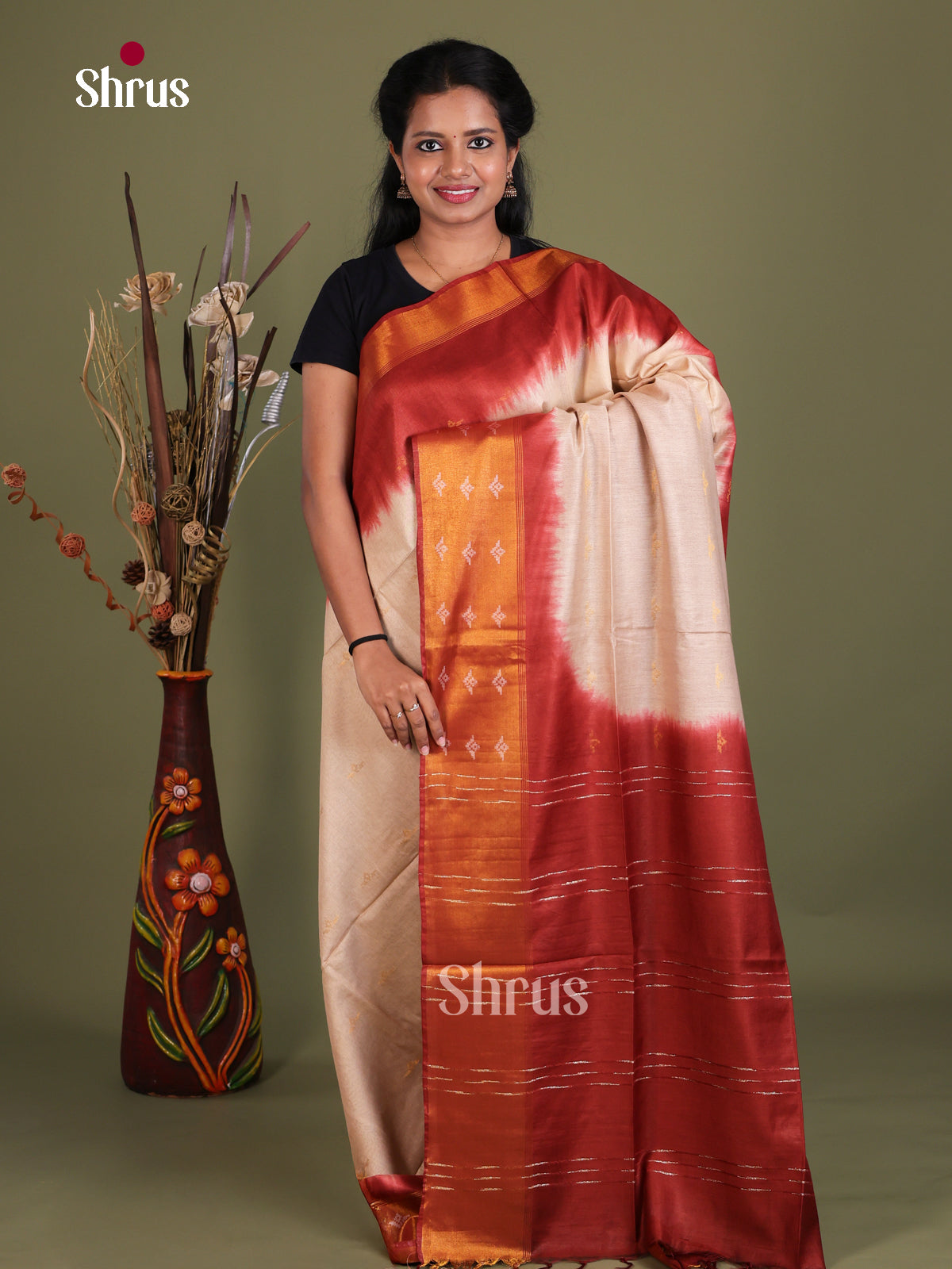 Semi Tussar Saree - EES21401