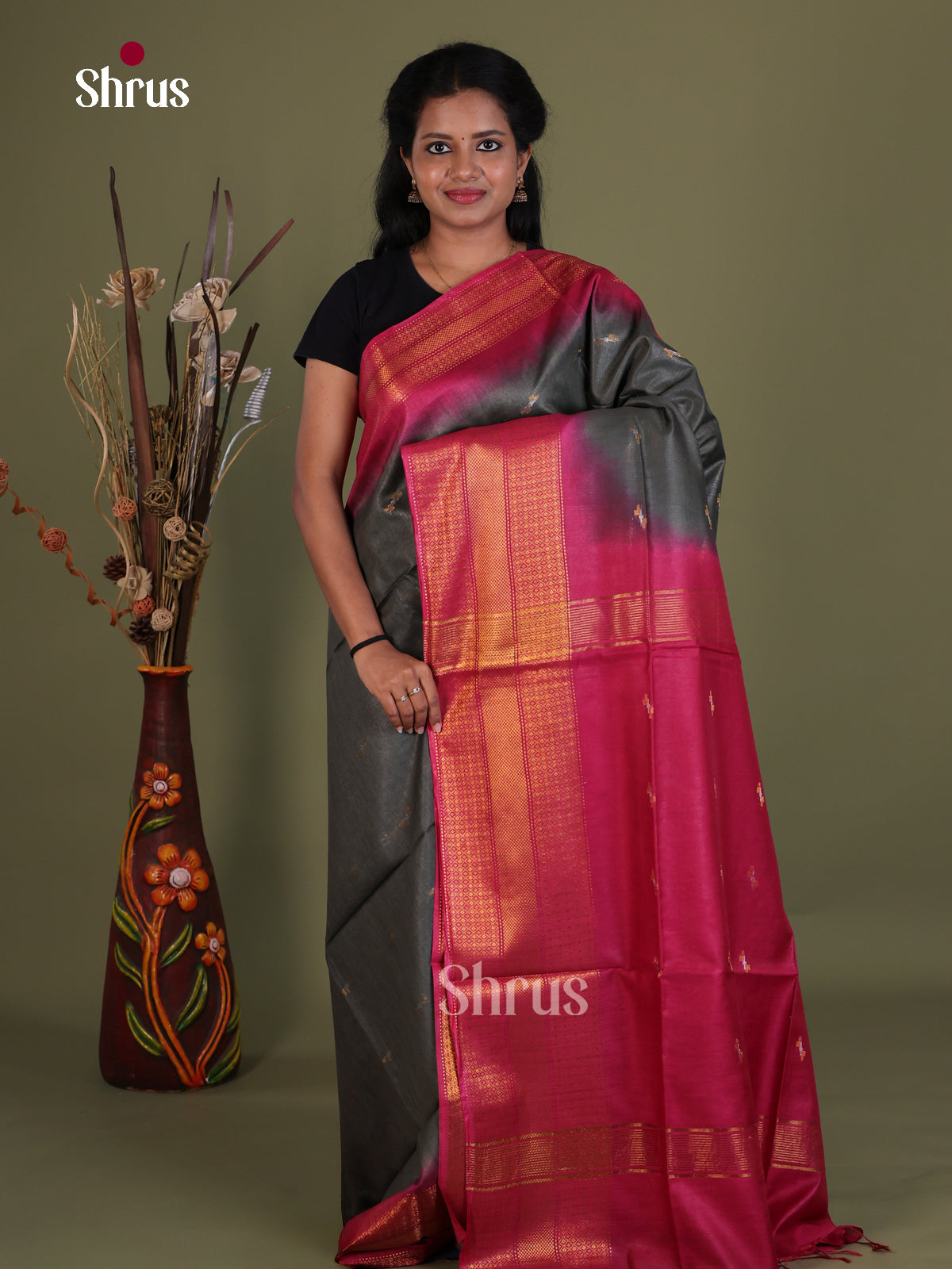 Semi Tussar Saree - EES21421