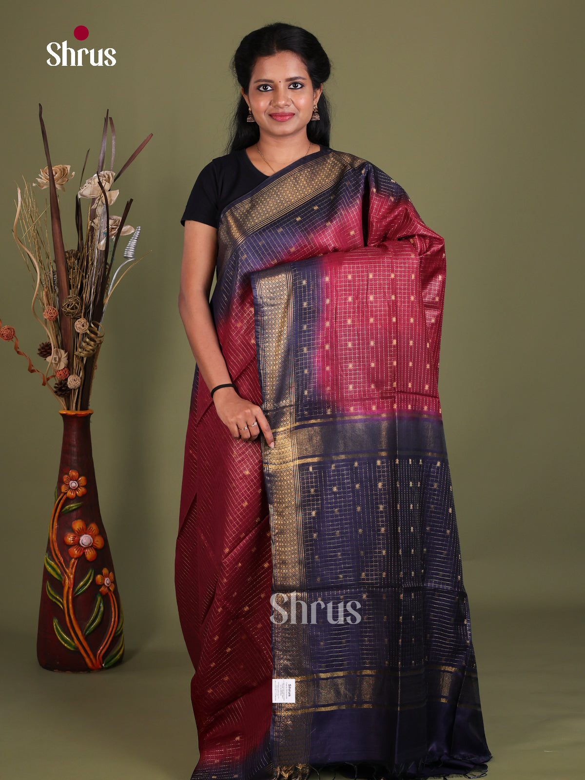 Semi Tussar Saree - EES21444 - Shop on Shrus.com