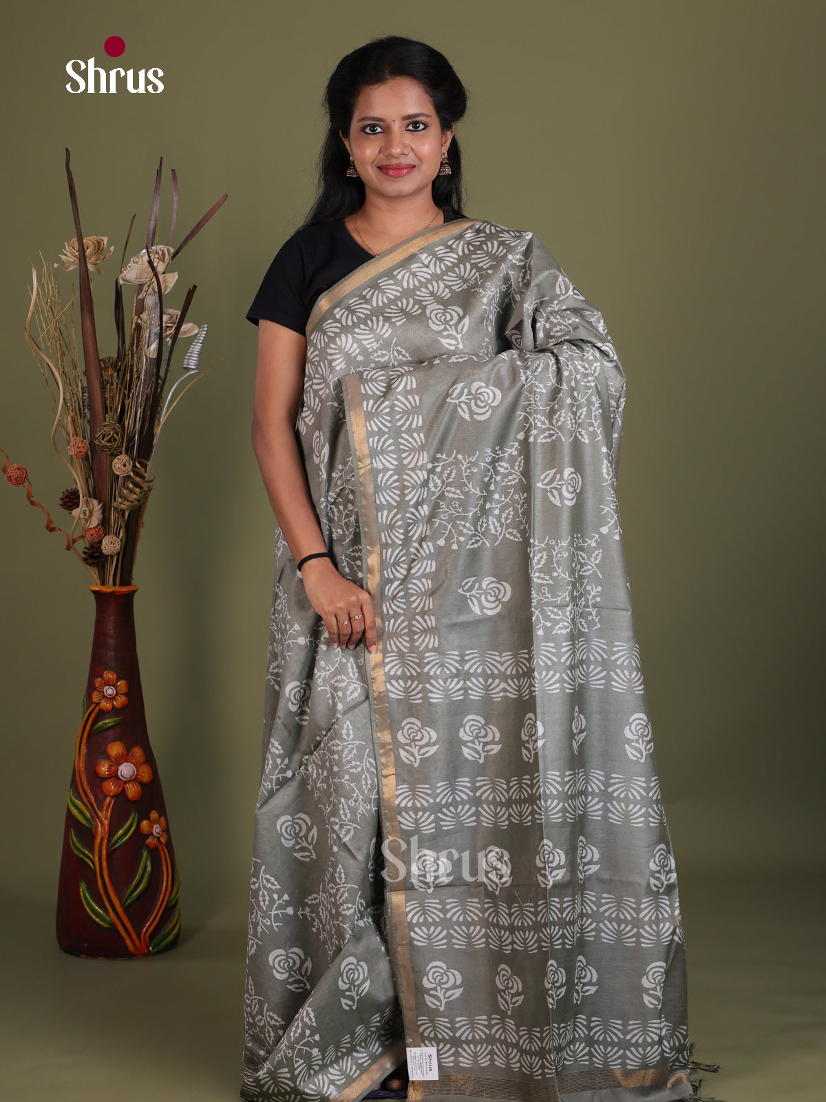 Semi Tussar Saree - EES21499