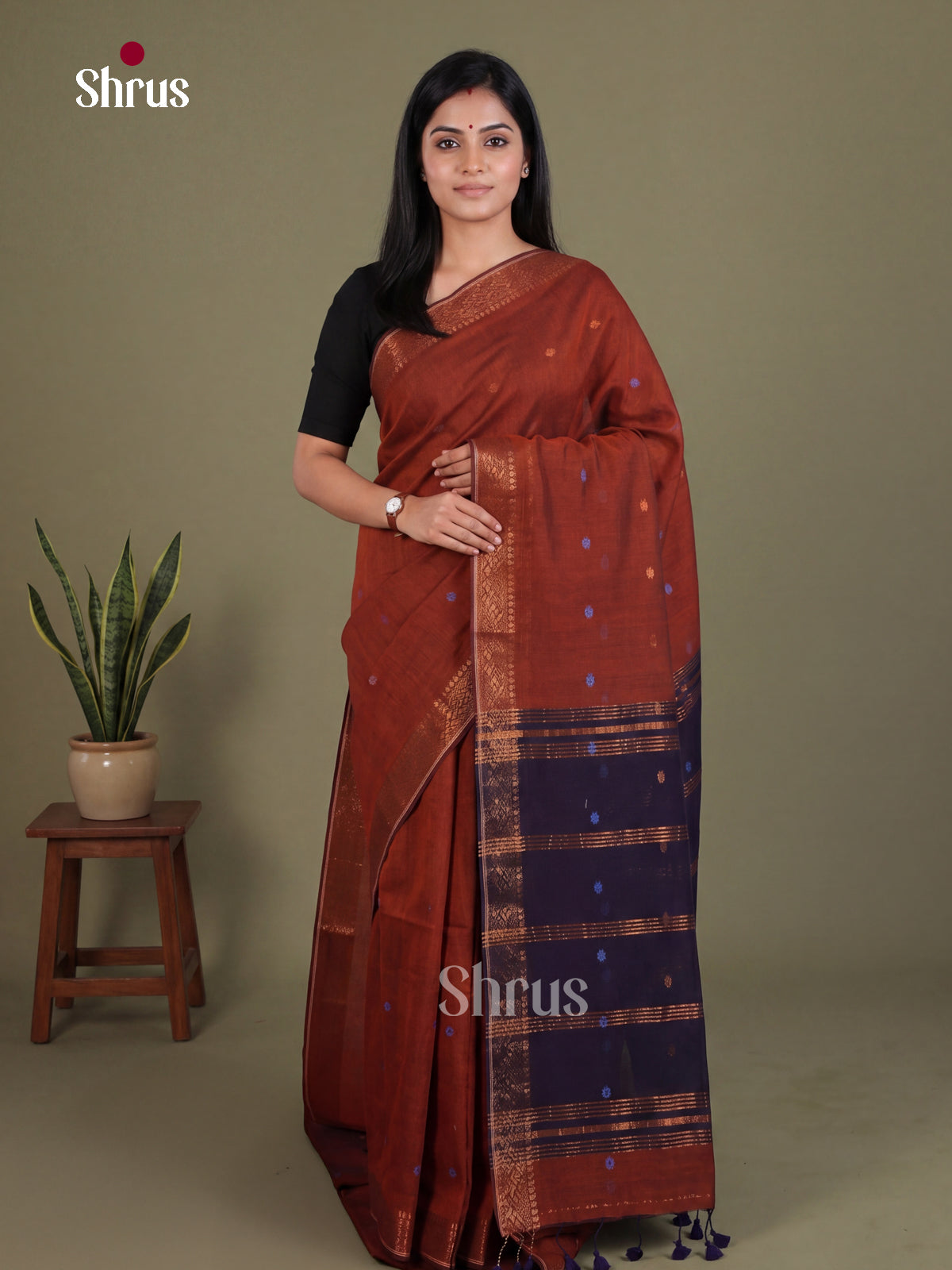 Bengal cotton Saree - EES21715 - Shop on Shrus.com