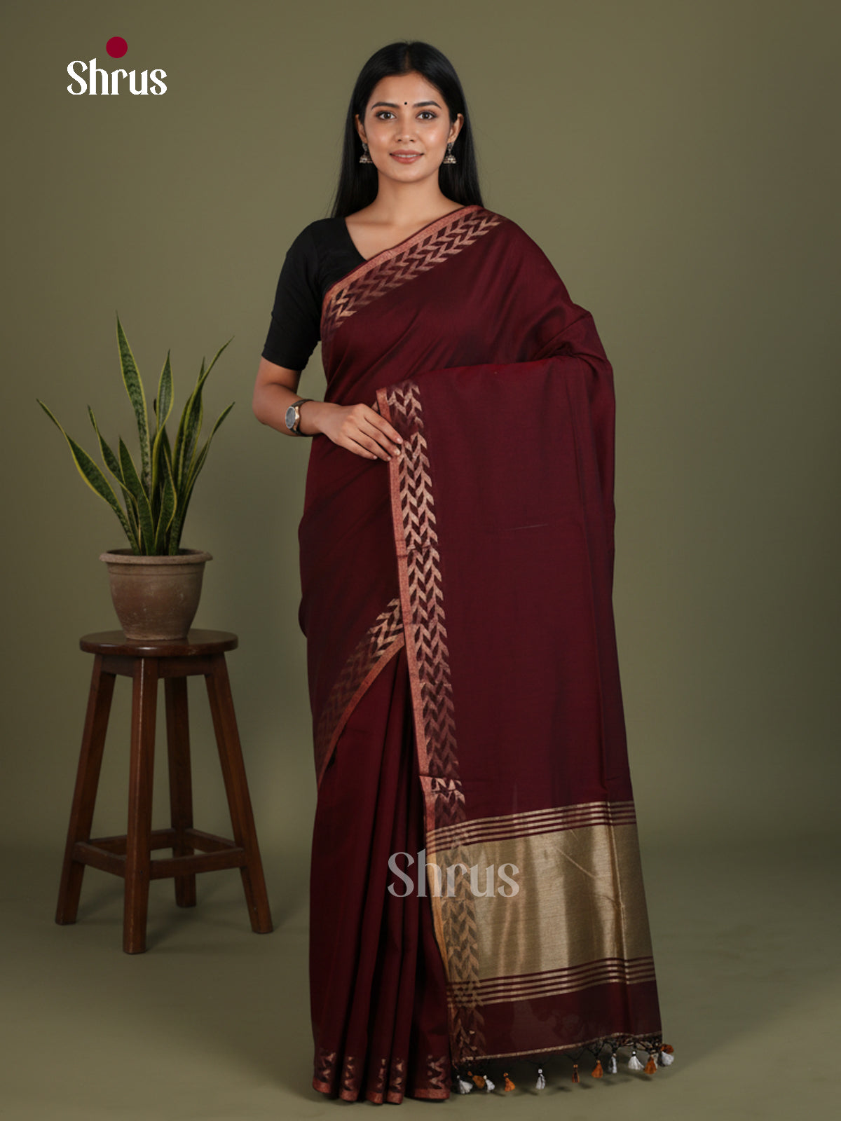 Bengal cotton Saree - EES21753 - Shop on Shrus.com