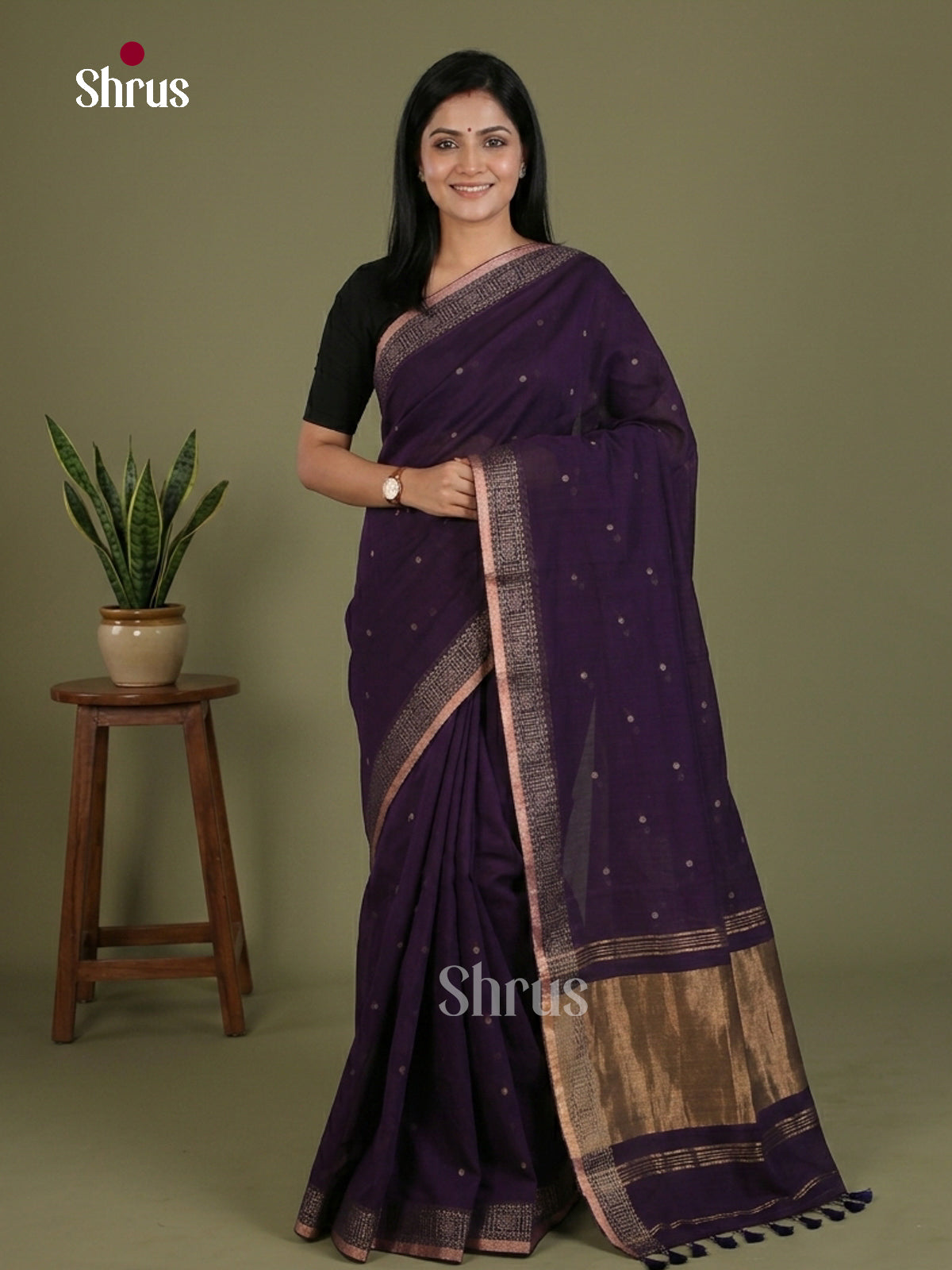 Bengal cotton Saree - EES21765 - Shop on Shrus.com