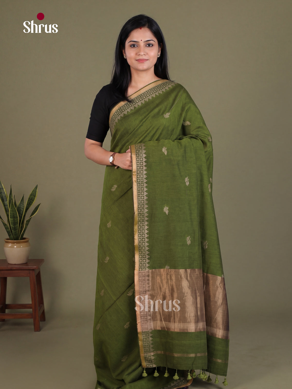 Bengal cotton Saree - EES21778 - Shop on Shrus.com