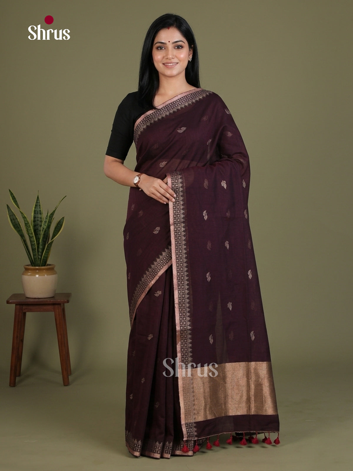 Bengal cotton Saree - EES21789 - Shop on Shrus.com